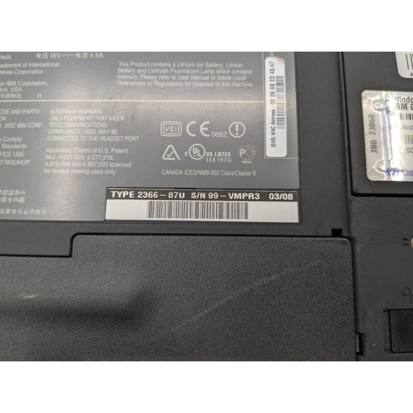 IBM ThinkPad T30 14" Display Intel Pentium 4 2.00GHz Processor 512MB RAM Laptop