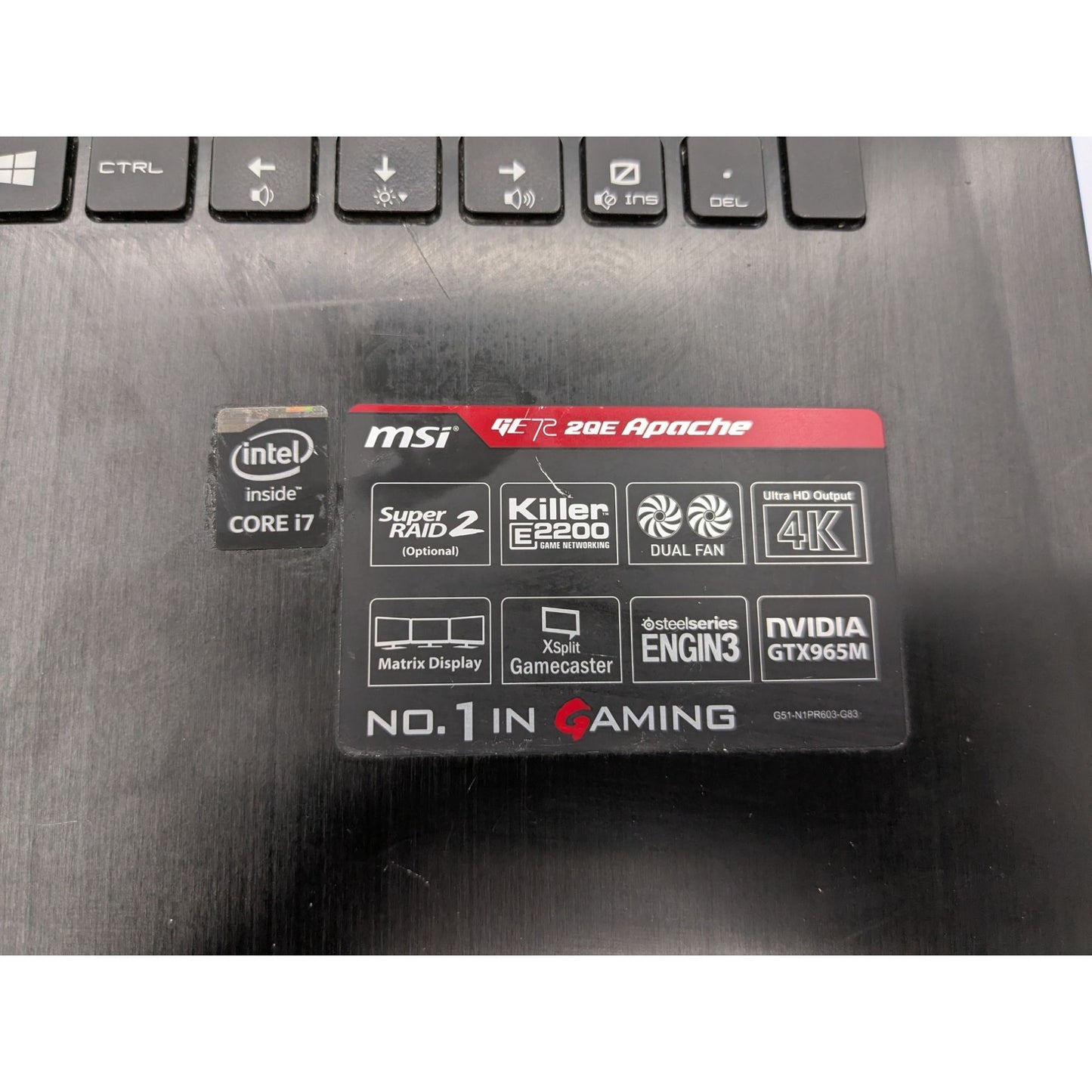 MSI GE72 2QE-046US Intel Core i7-4720HQ 2.60GHz Processor 4GB RAM Black