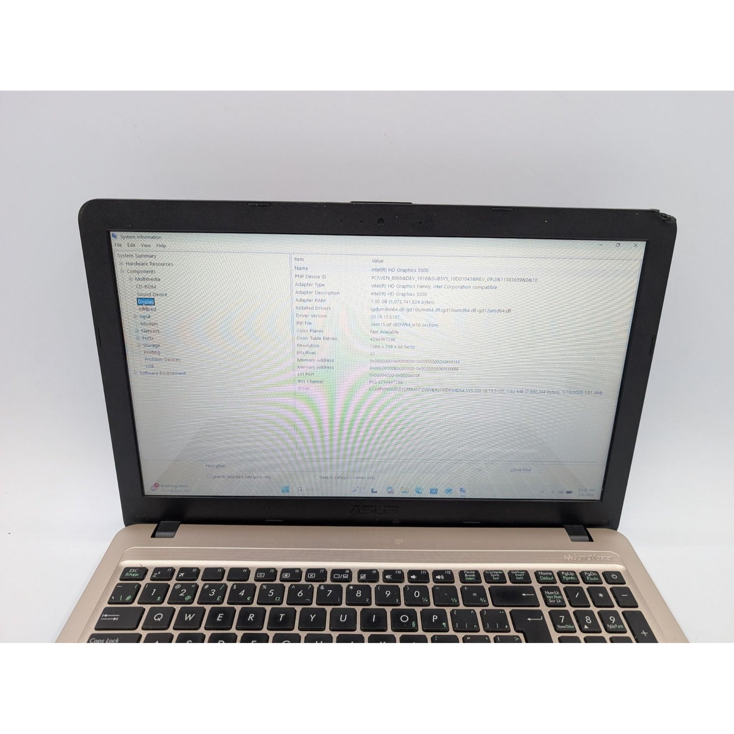 Asus X540LA-SB31-CB 15.6" Intel Core i3-5005U 8GB RAM 120GB SSD Windows 11 Pro