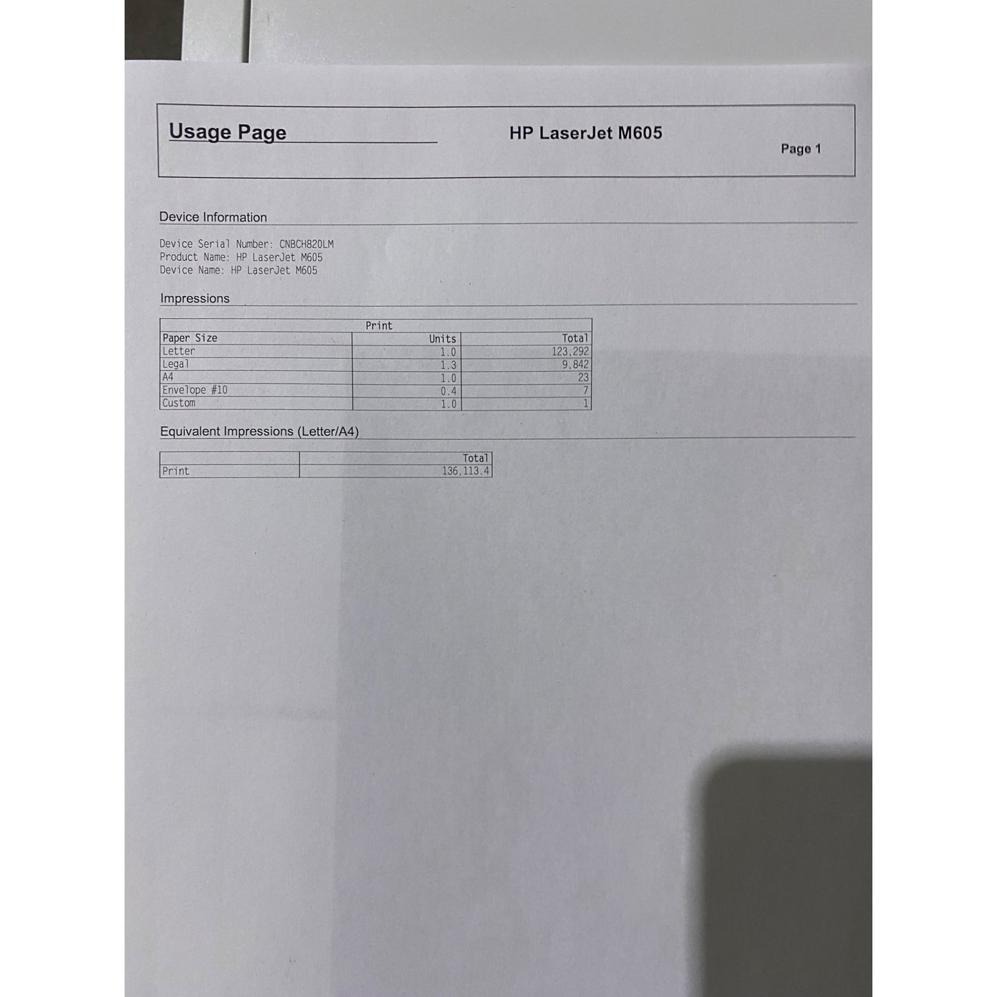 HP LaserJet Enterprise M605 Printer Monochrome Network & Duplex Capable