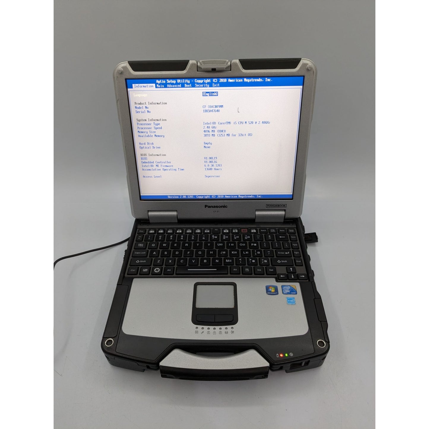 Panasonic Toughbook CF-31 13.1" Screen Intel Core i5-520M 2.40GHz 4GB RAM Laptop