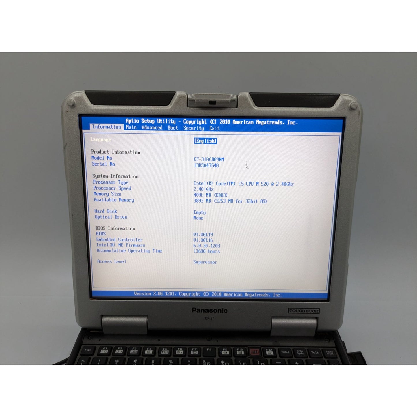 Panasonic Toughbook CF-31 13.1" Screen Intel Core i5-520M 2.40GHz 4GB RAM Laptop