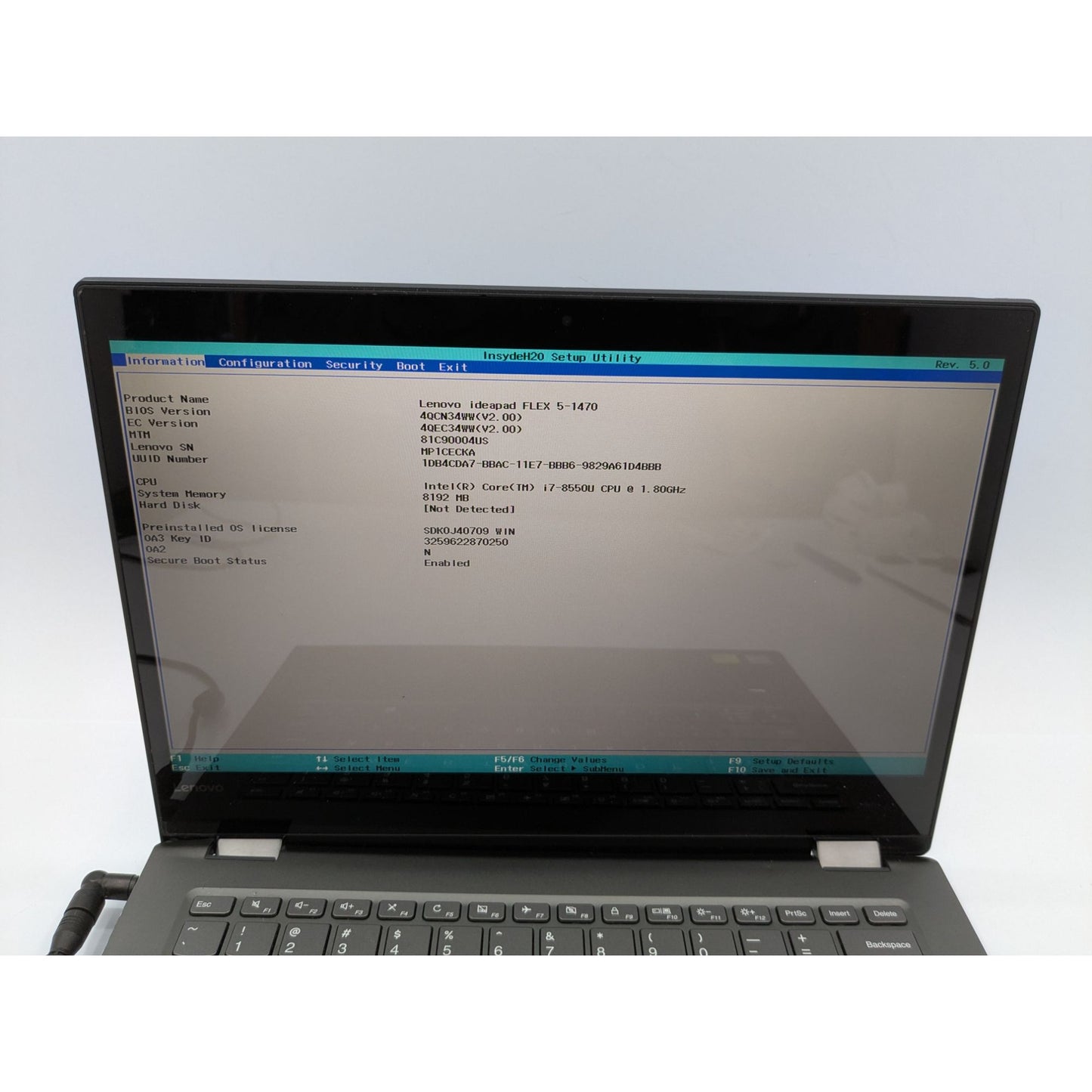Lenovo IdeaPad Flex-5-1470 14" Display Screen Intel Core i7-8550U Gray Laptop
