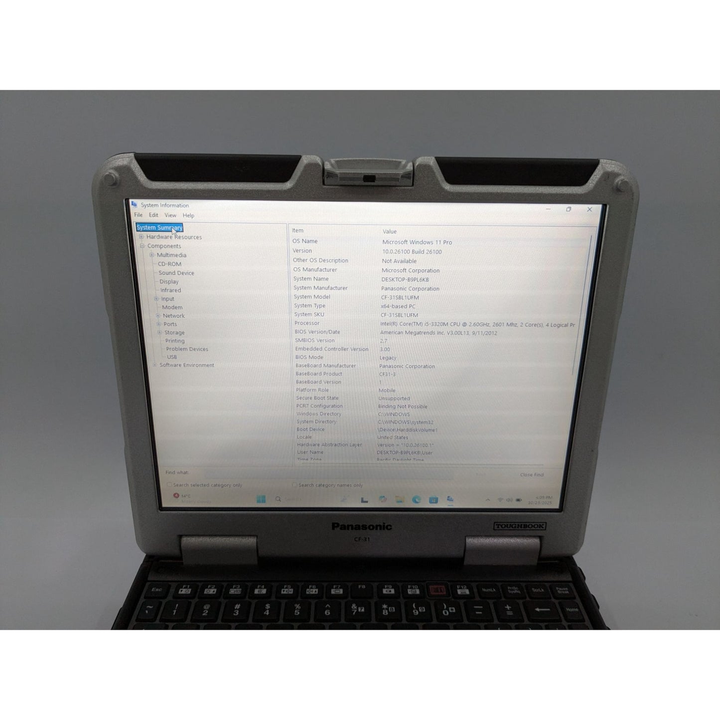 Panasonic Toughbook CF-31 13.1" Intel i5-3320M 16GB RAM 128GB SSD Win 11 Pro