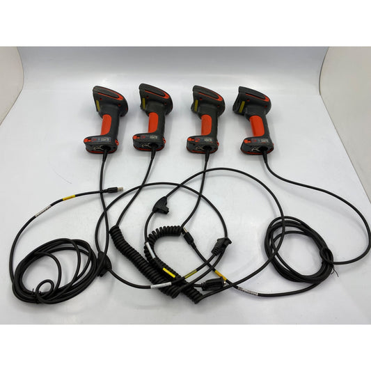 Lot Of 4 Red & Black Wired Honeywell 1980i Industrial Barcode Scanners