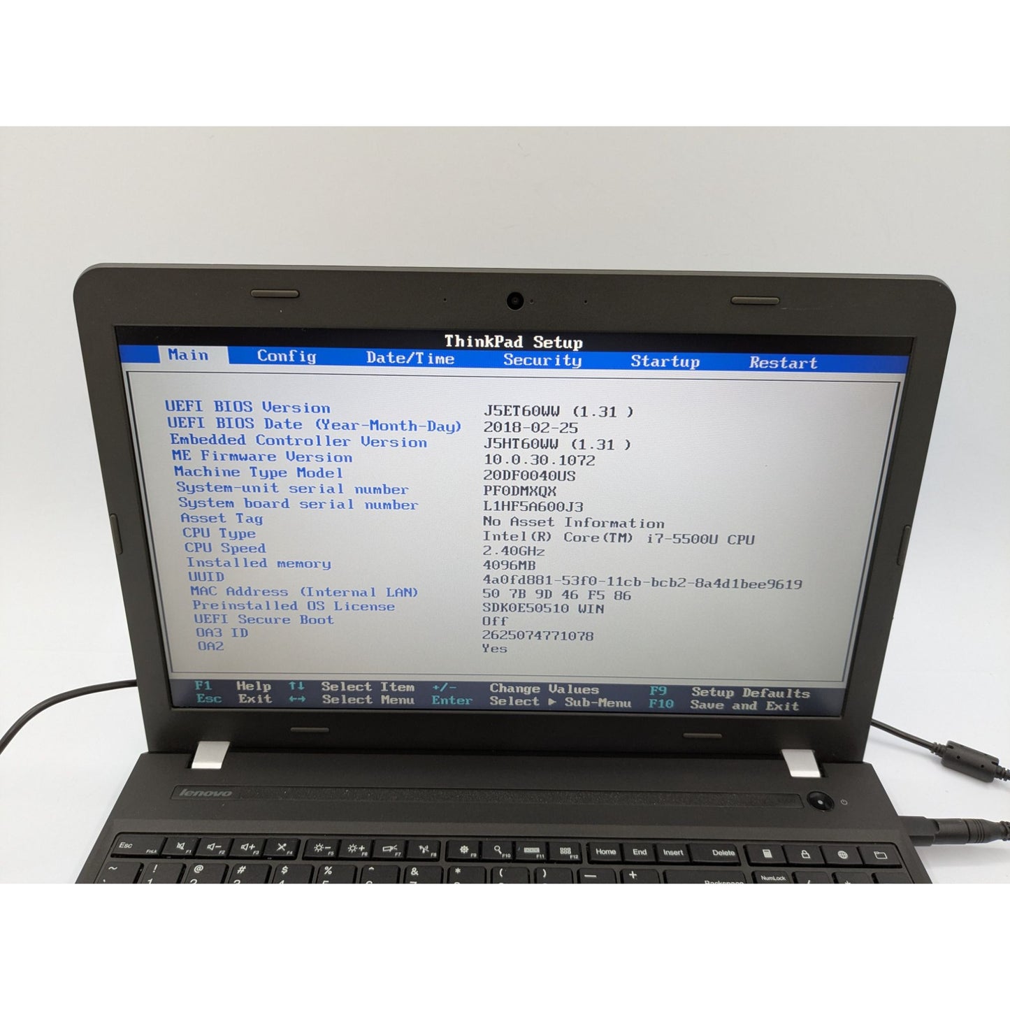 Lenovo ThinkPad E550 15.6" Intel Core i7-5500U 4GB RAM 2.40GHz Processor Laptop