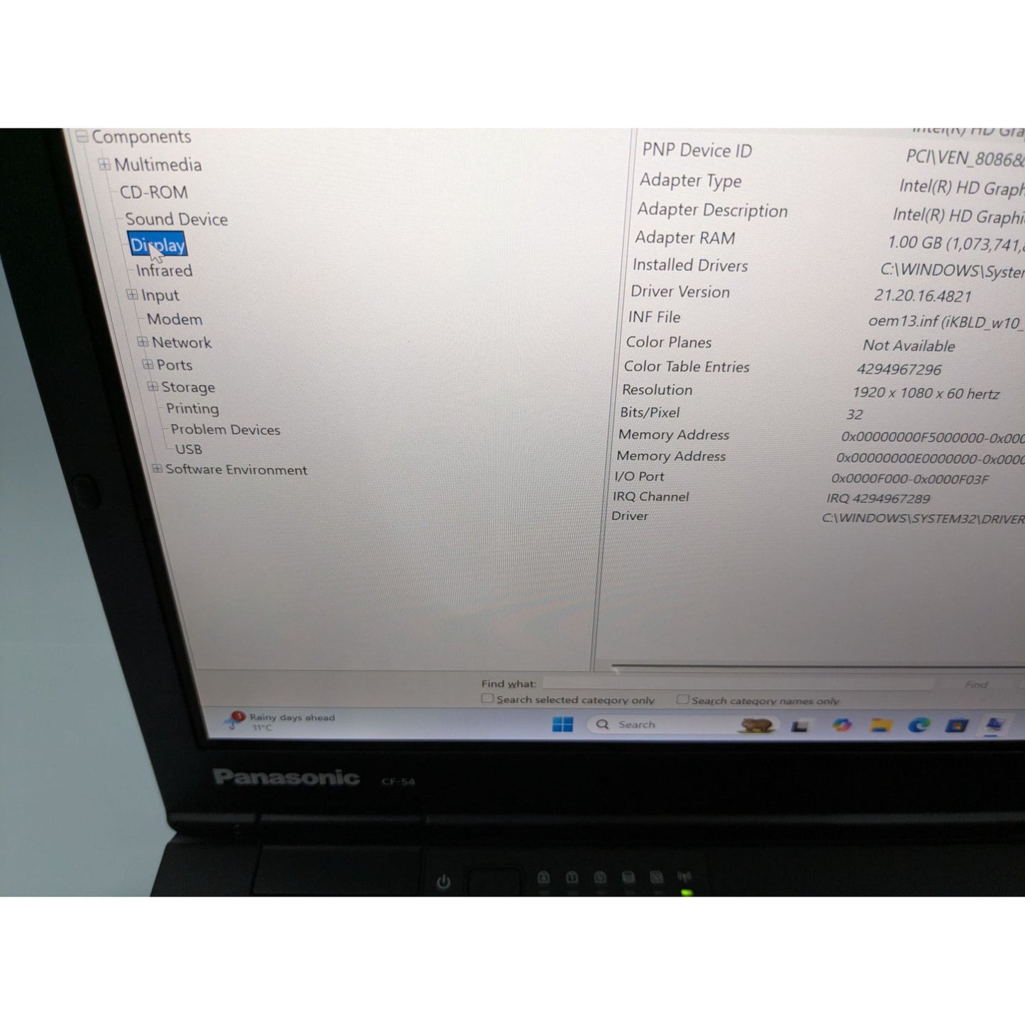 Panasonic Toughbook CF-54 14" Intel i5-7300U 16GB RAM 480GB SSD Window 11 Pro