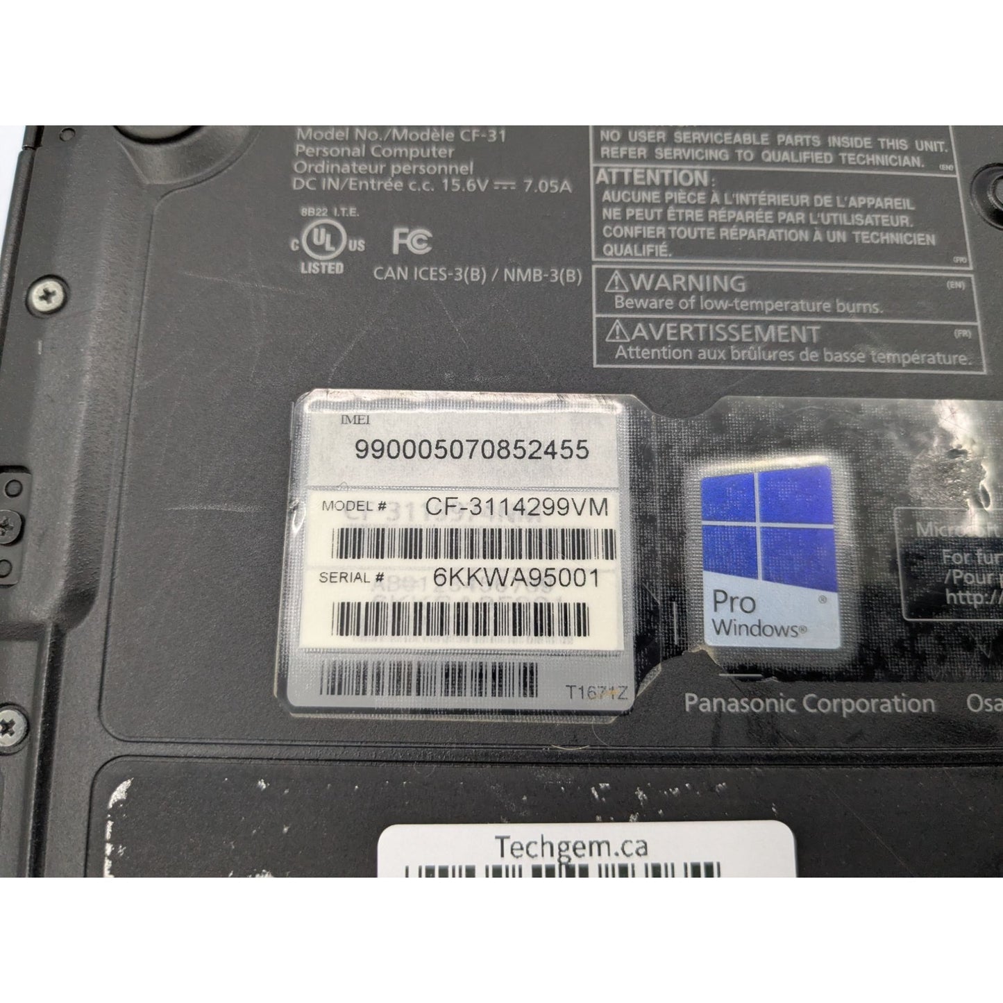 Panasonic Toughbook CF-31 13.1" Intel Core i5-5300U 8GB RAM 128GB SSD Win 11 Pro