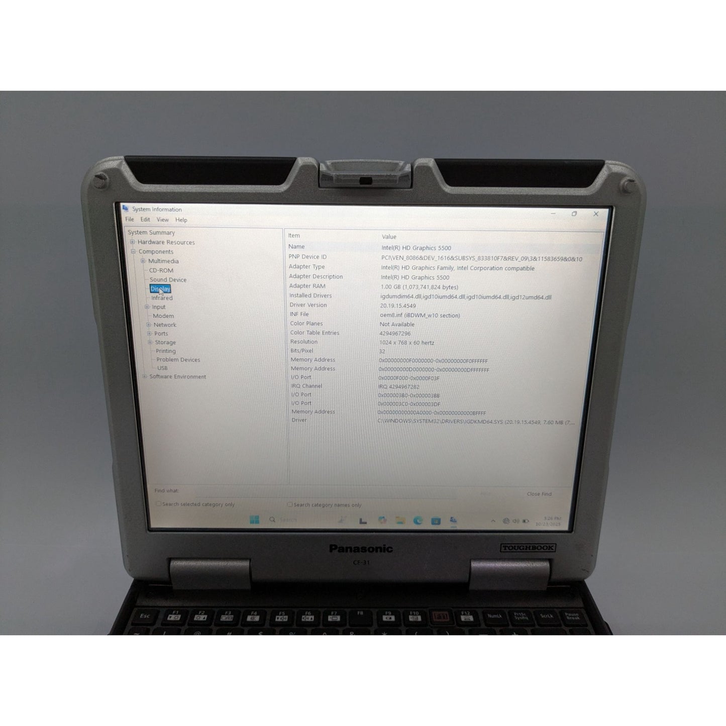 Panasonic Toughbook CF-31 13.1" Intel Core i5-5300U 8GB RAM 128GB SSD Win 11 Pro