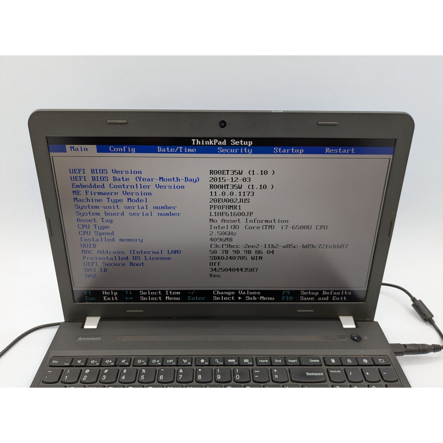 Lenovo ThinkPad E560 15.6" Display Intel Core i7-6500U 2.50GHz 4GB RAM Laptop