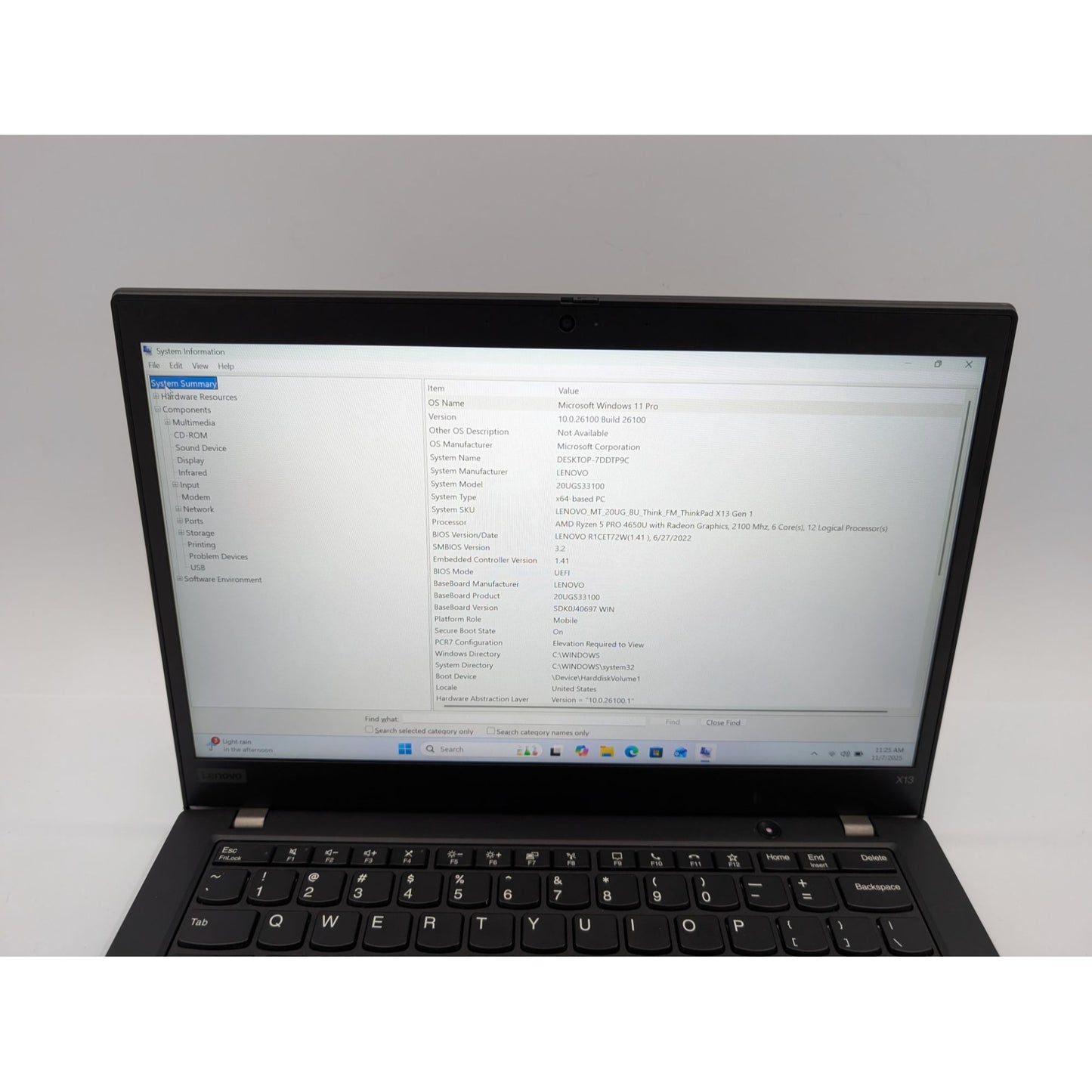 Lenovo ThinkPad X13 Gen 1 13.3" Touchscreen AMD Ryzen 5-4650U 256GB SSD 16GB RAM