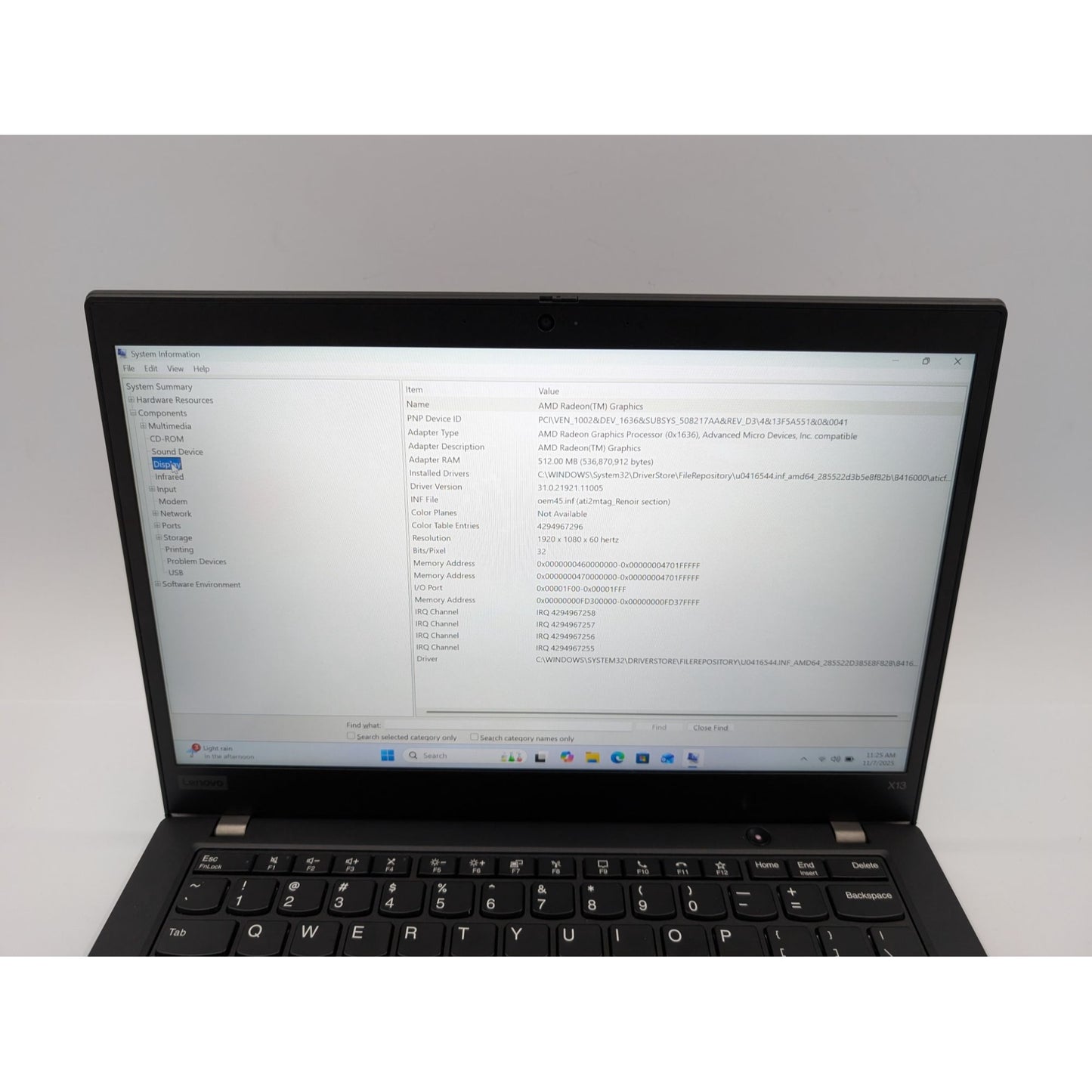 Lenovo ThinkPad X13 Gen 1 13.3" Touchscreen AMD Ryzen 5-4650U 256GB SSD 16GB RAM