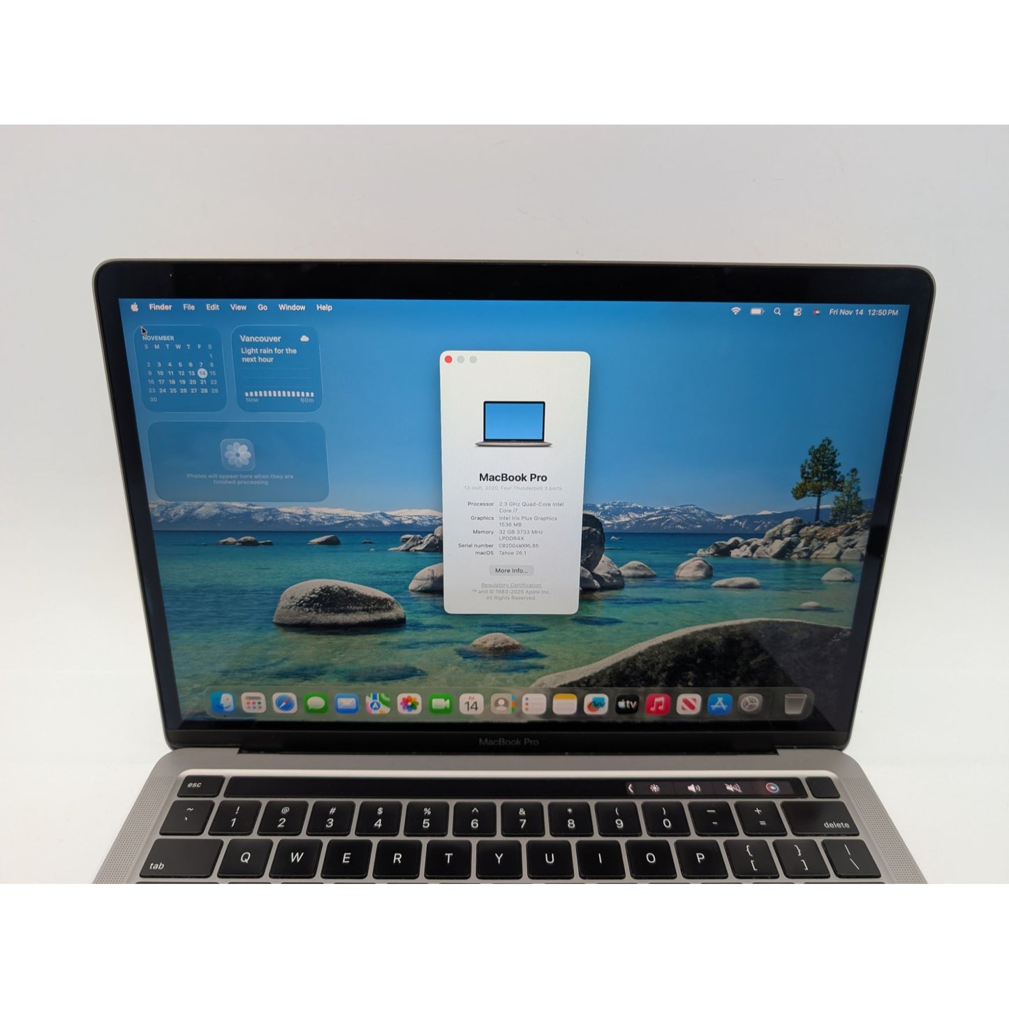 2020 Apple MacBook Pro A2251 13" Intel Core i7-1068NG7 32GB RAM 512GB SSD 2.3GHZ