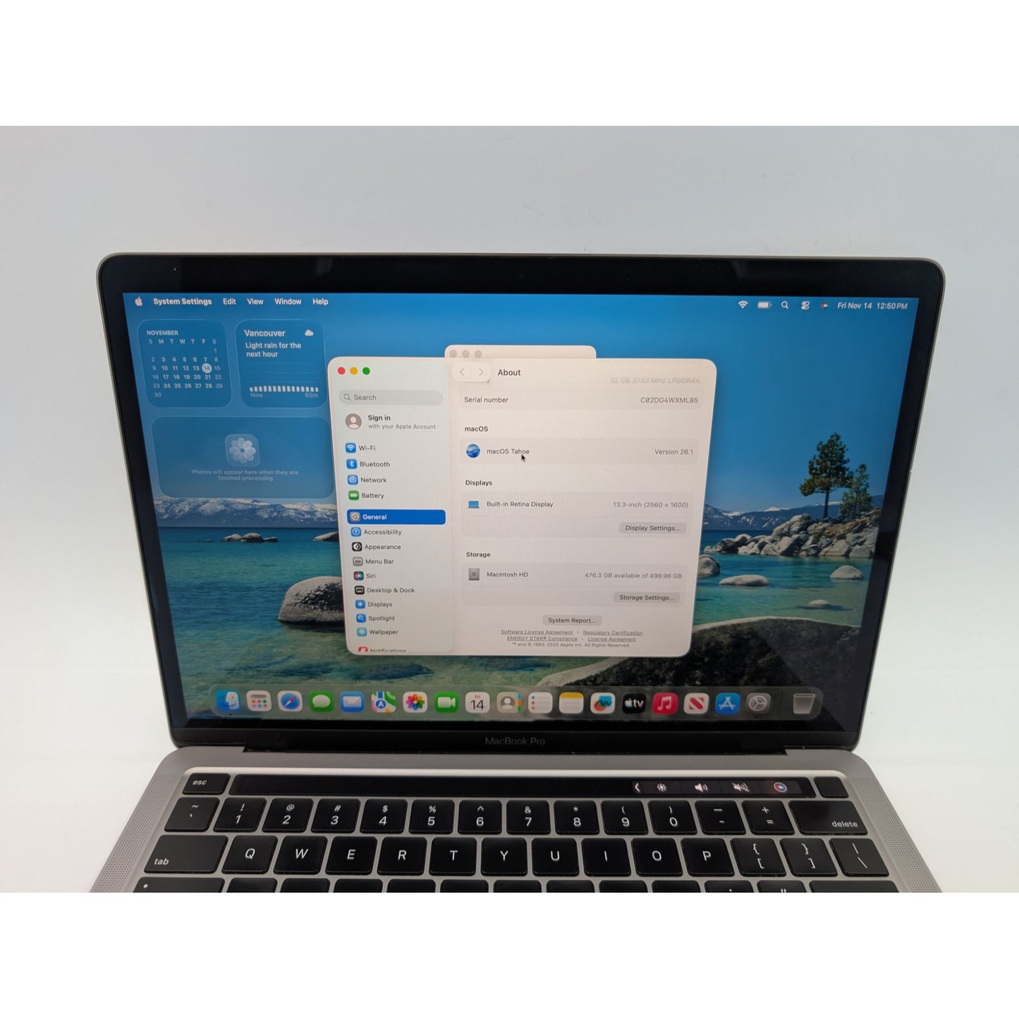 2020 Apple MacBook Pro A2251 13" Intel Core i7-1068NG7 32GB RAM 512GB SSD 2.3GHZ