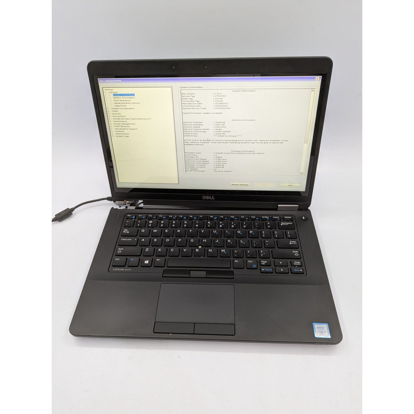 Dell Latitude E5470 14" Display Intel Core i5-6300HQ 2.30 GHz Processor Laptop