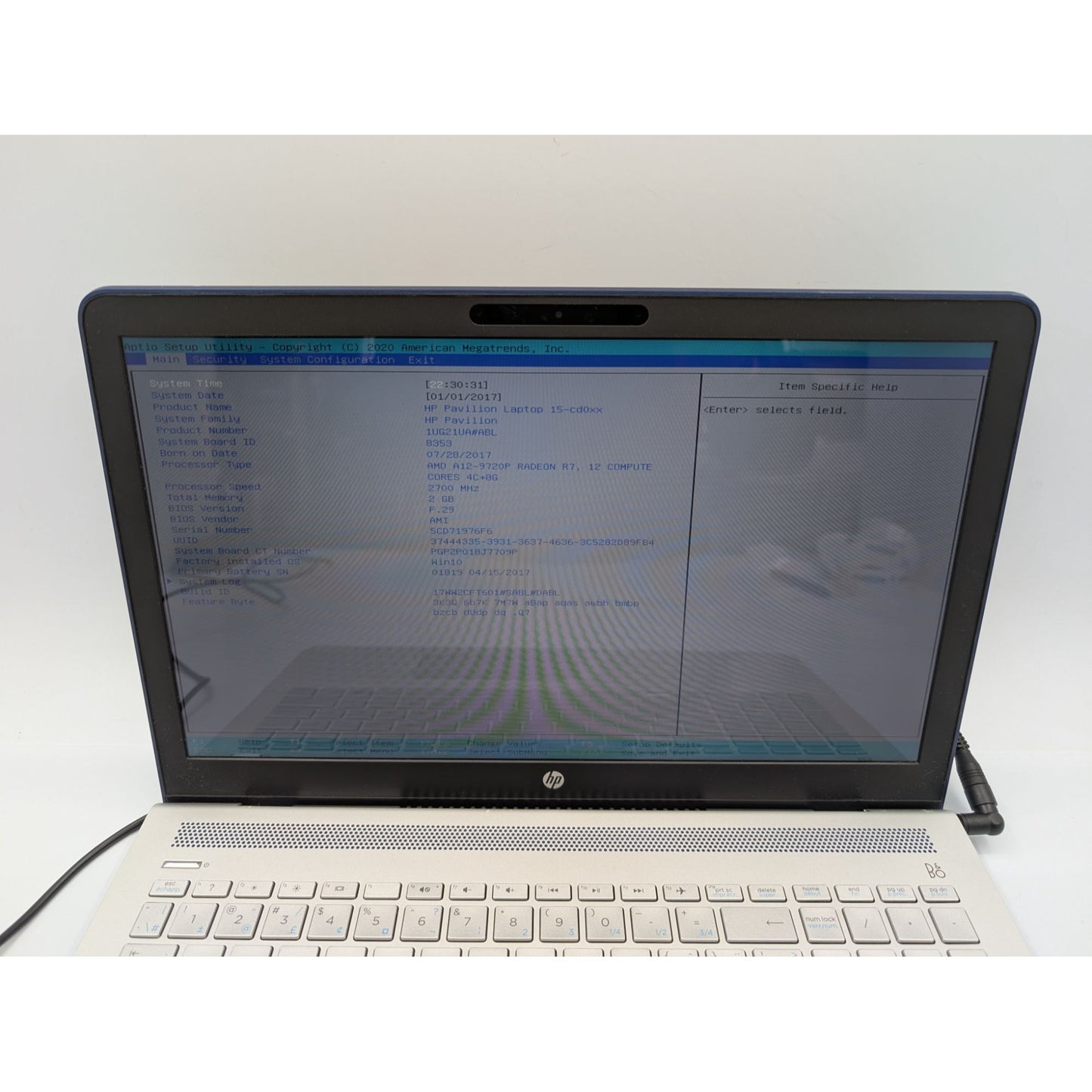 HP Pavilion 15-CD007CA 15.6" AMD A12-9720P 2.70 GHz Processor Silver Laptop