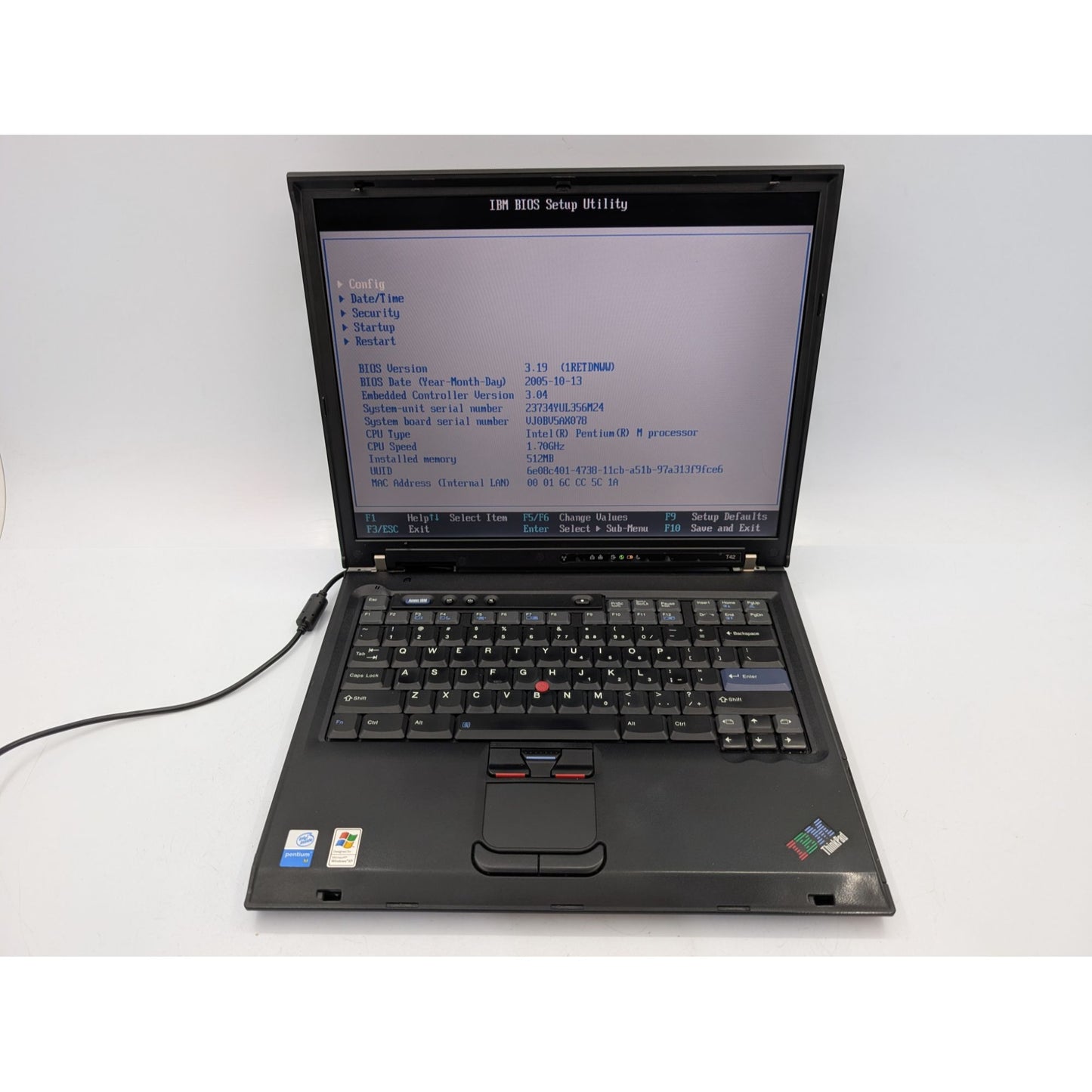 IBM ThinkPad T42 Intel Pentium M 1.70GHz Processor 15" 512MB RAM Black Laptop
