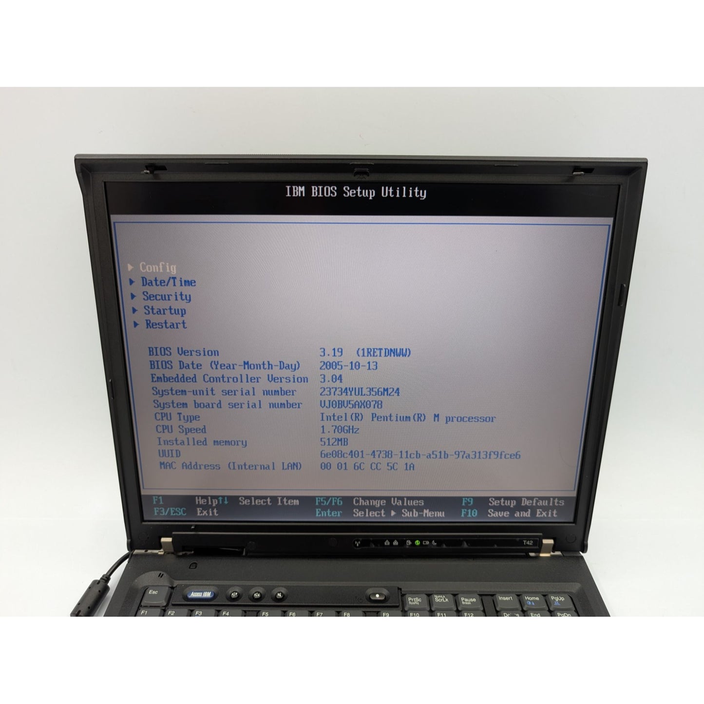 IBM ThinkPad T42 Intel Pentium M 1.70GHz Processor 15" 512MB RAM Black Laptop