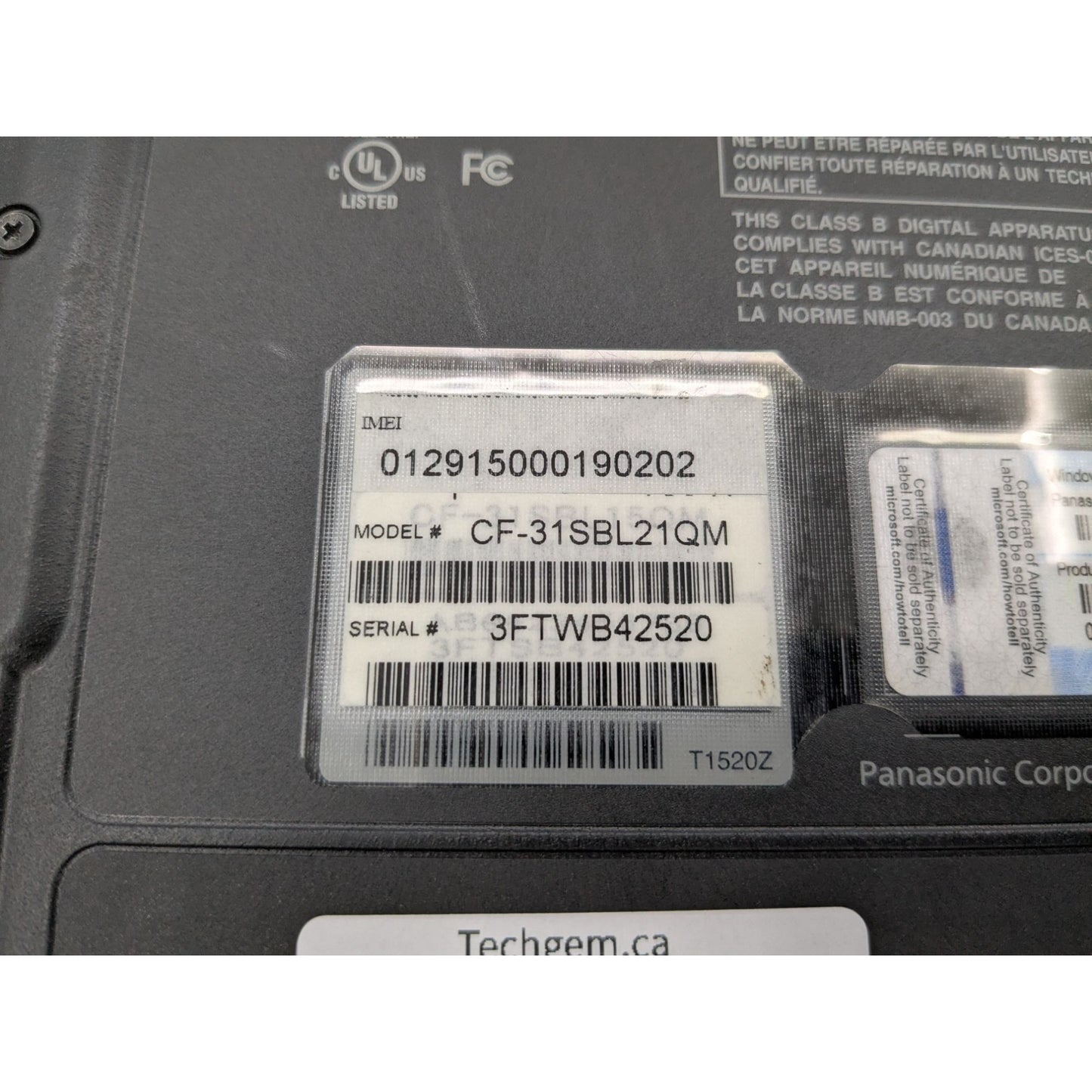 Panasonic Toughbook CF-31 13.1" Intel i5-3320M 8GB RAM 128GB SSD Windows 11 Pro