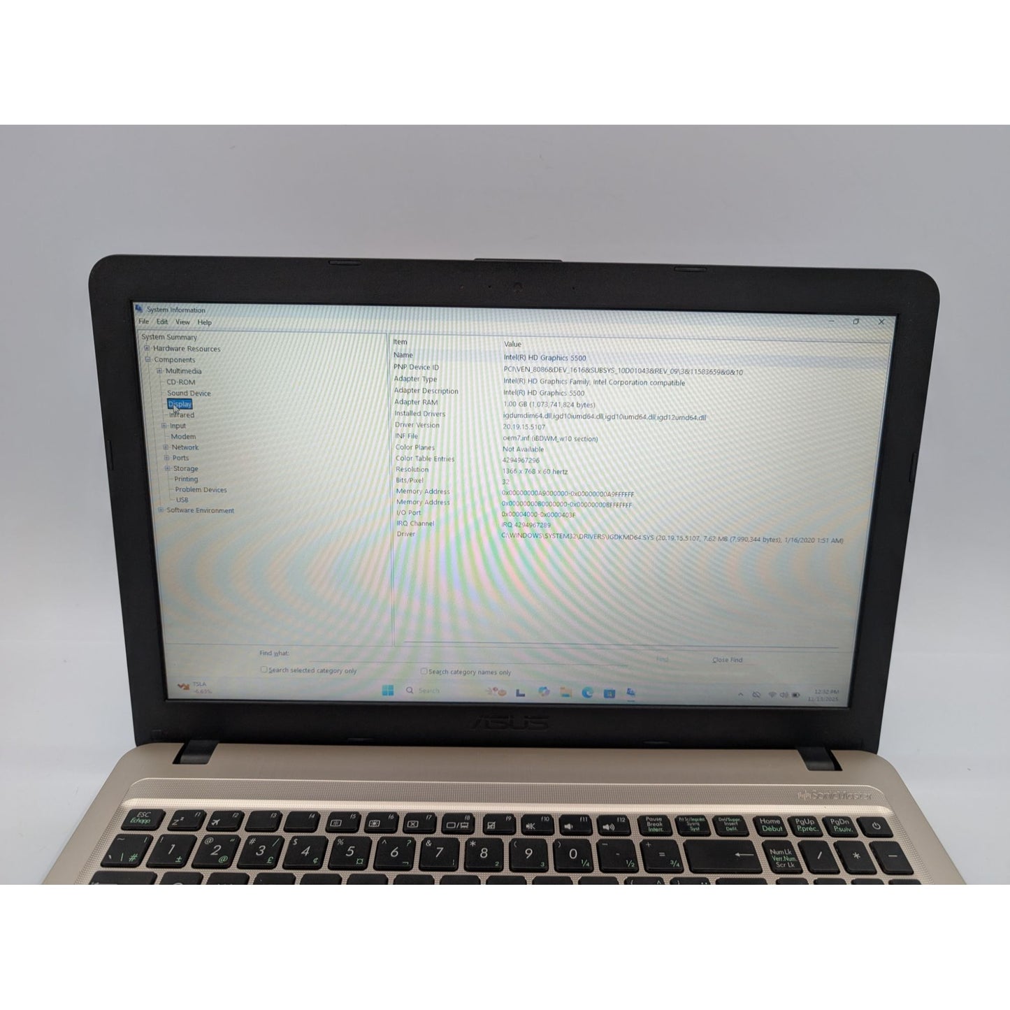 Asus X540L-BB51-CB 15.6" Intel Core i5-5200U 8GB RAM 160GB SSD Windows 11 Home