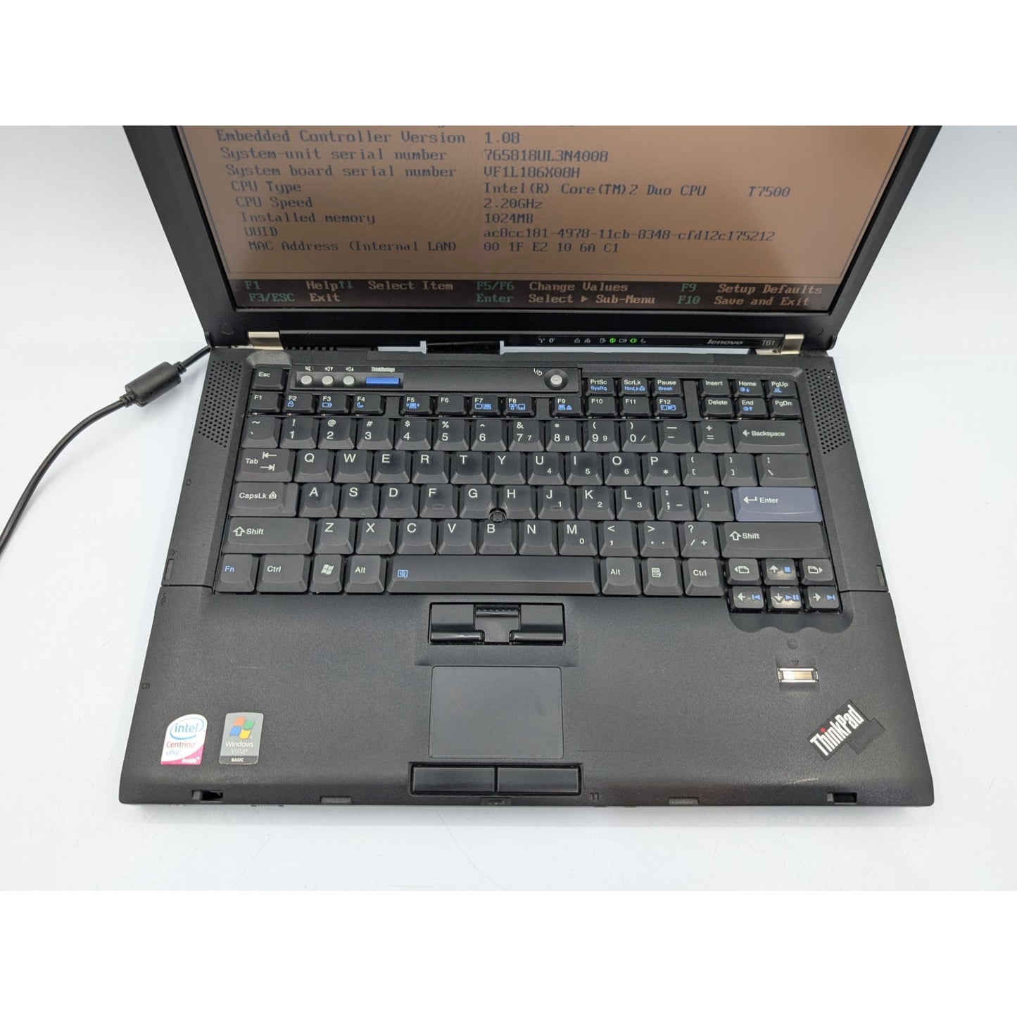 Lenovo ThinkPad T61 Intel Core 2 Duo T7500 2.20GHz 1GB RAM 14” Display Laptop