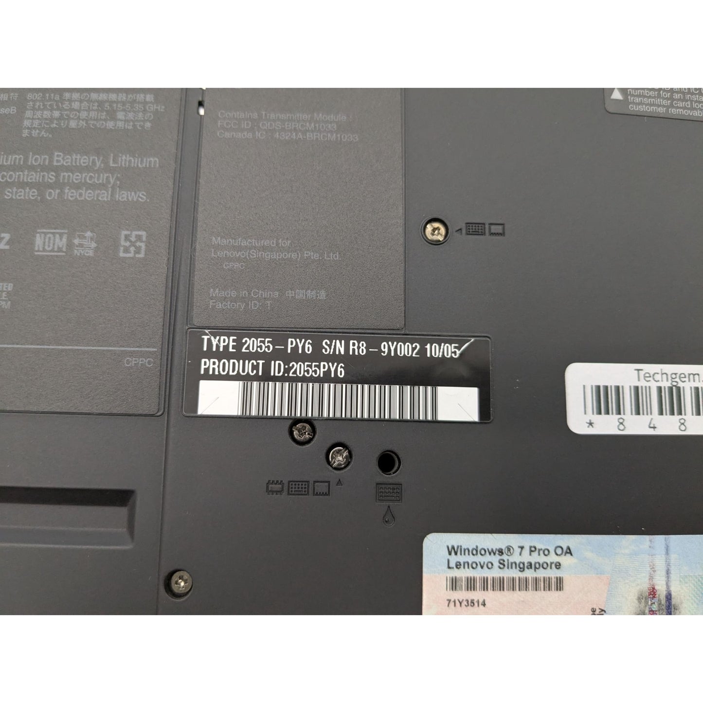 Lenovo ThinkPad T500 15.6" Intel Core 2 Duo P8600 4GB RAM 2.40 GHz Processor