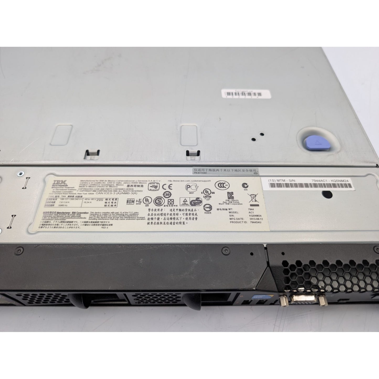IBM System x3550 M3 Dual USB 2.0 Ports 1U Rack-Mountable Server - Black