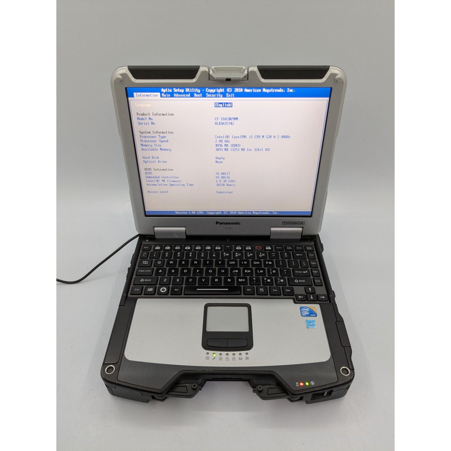 Panasonic Toughbook CF-31 Intel Core i5-520M 2.40GHz 4GB RAM 13.1" Screen Laptop