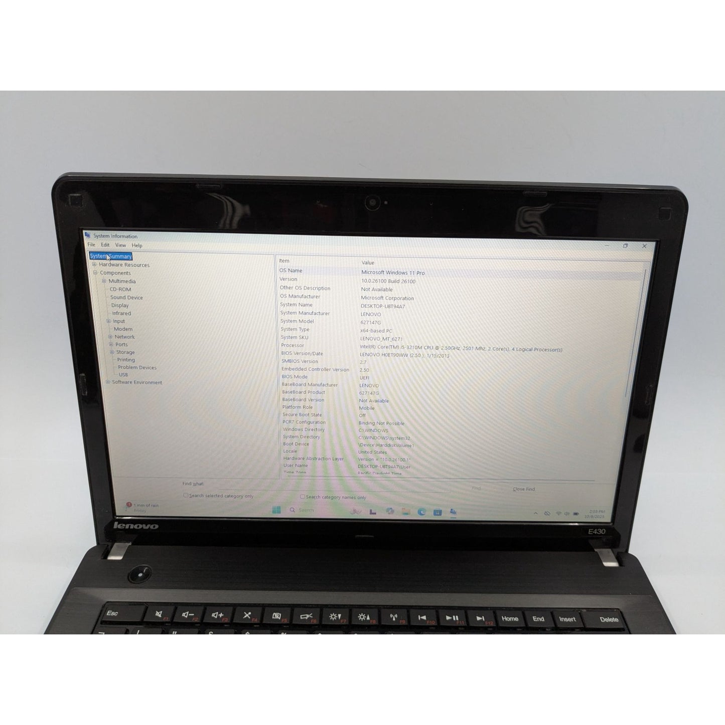 Lenovo ThinkPad E430 14" Intel Core i5-3210M 8GB RAM 128GB SSD Windows 11 Pro