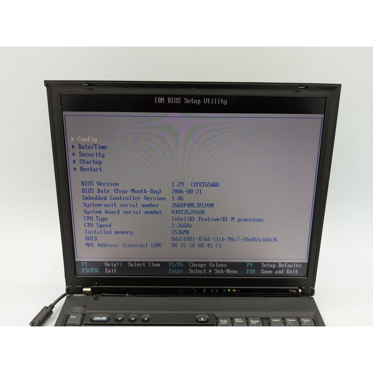 IBM ThinkPad T43p 14" Display Intel Pentium M 2.26 GHz 1.5GB RAM Black Laptop