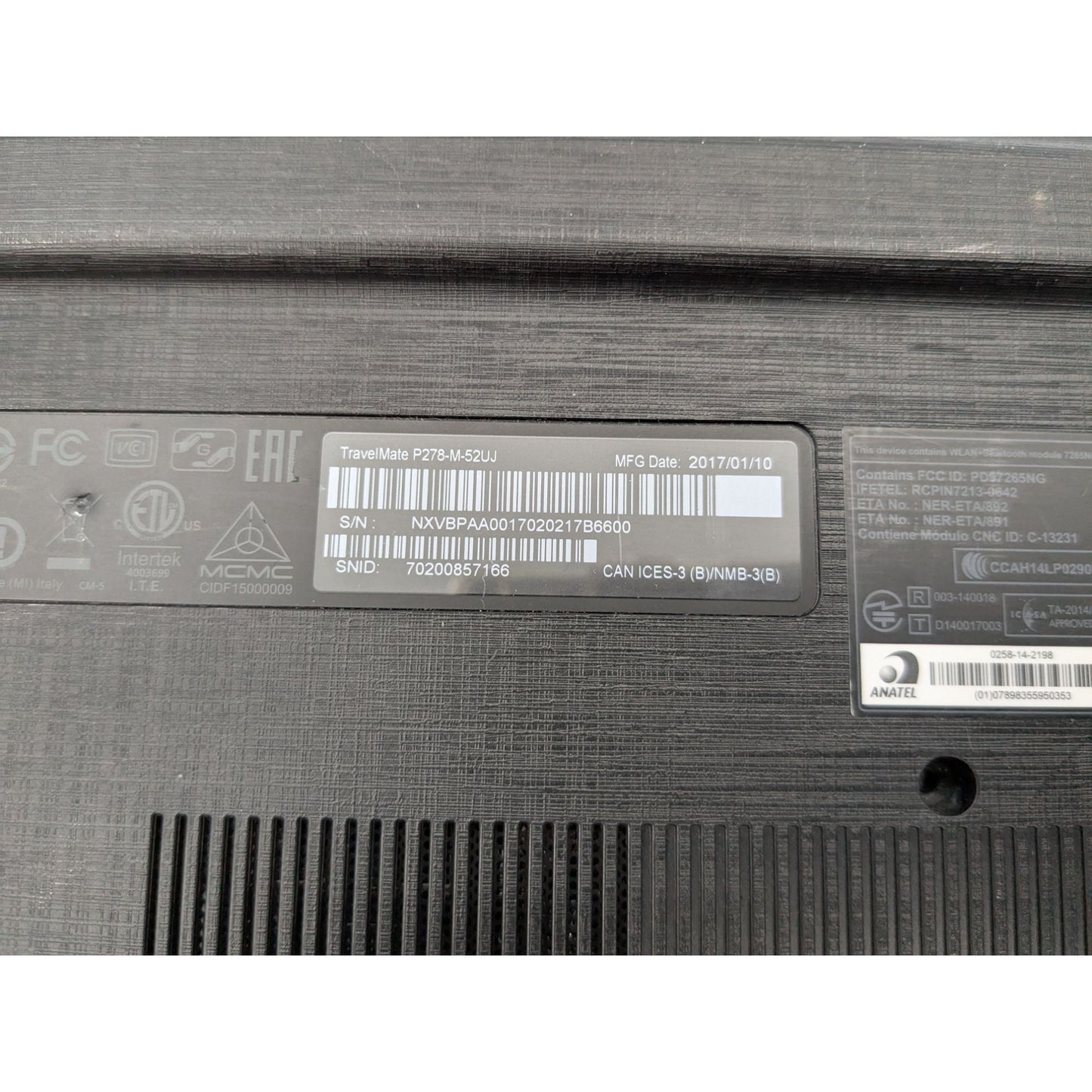 Acer TravelMate P278-M-52UJ 17.3" Intel Core i5-6200U 2.30GHz 8GB RAM Laptop