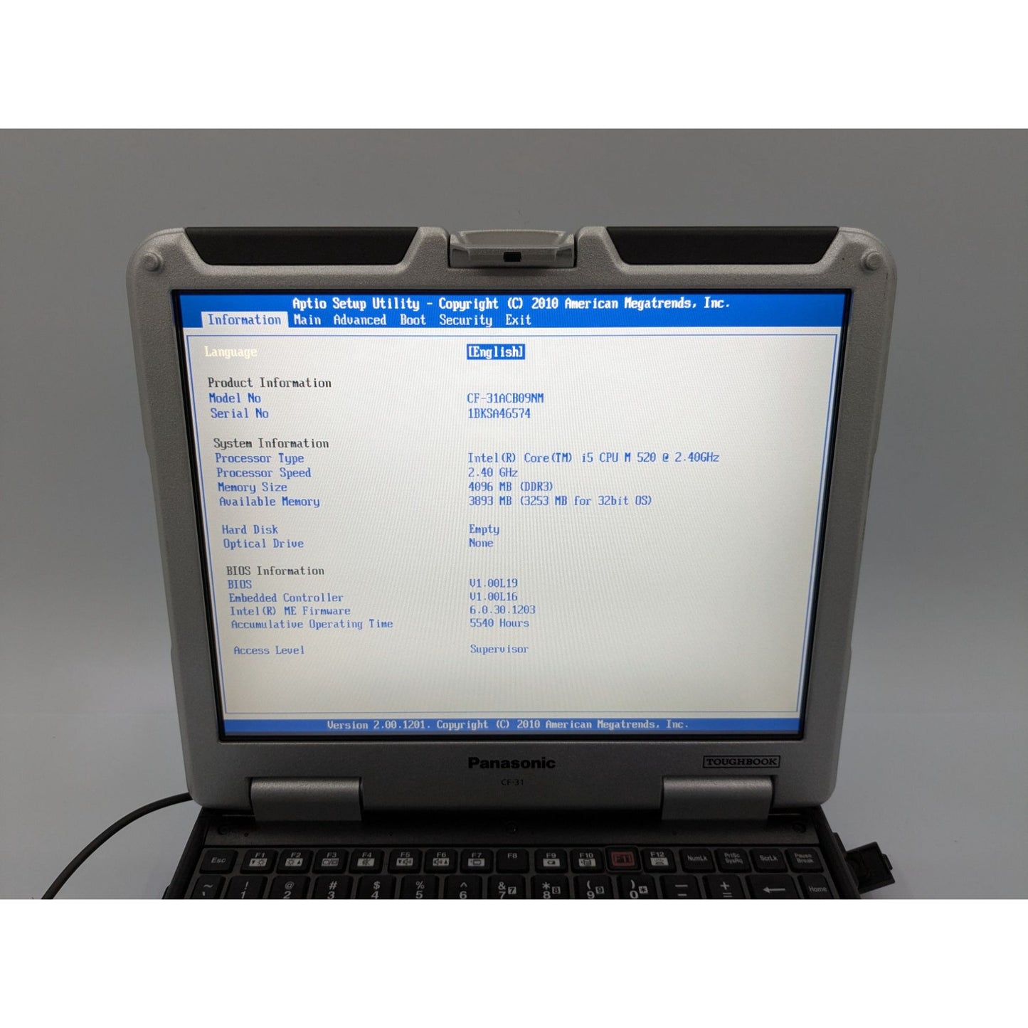 Panasonic Toughbook CF-31 13.1" Screen Intel Core i5-520M 4GB RAM Laptop 2.40GHz