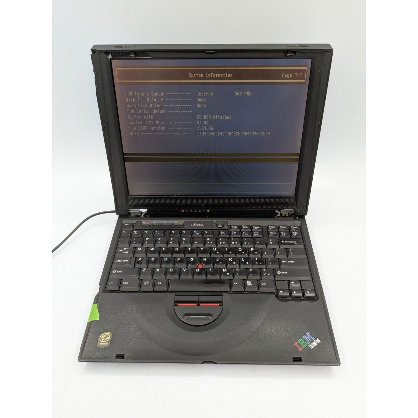 IBM ThinkPad iSeries 1161 13" Display Intel Celeron 0.50 GHz 64MB RAM Laptop