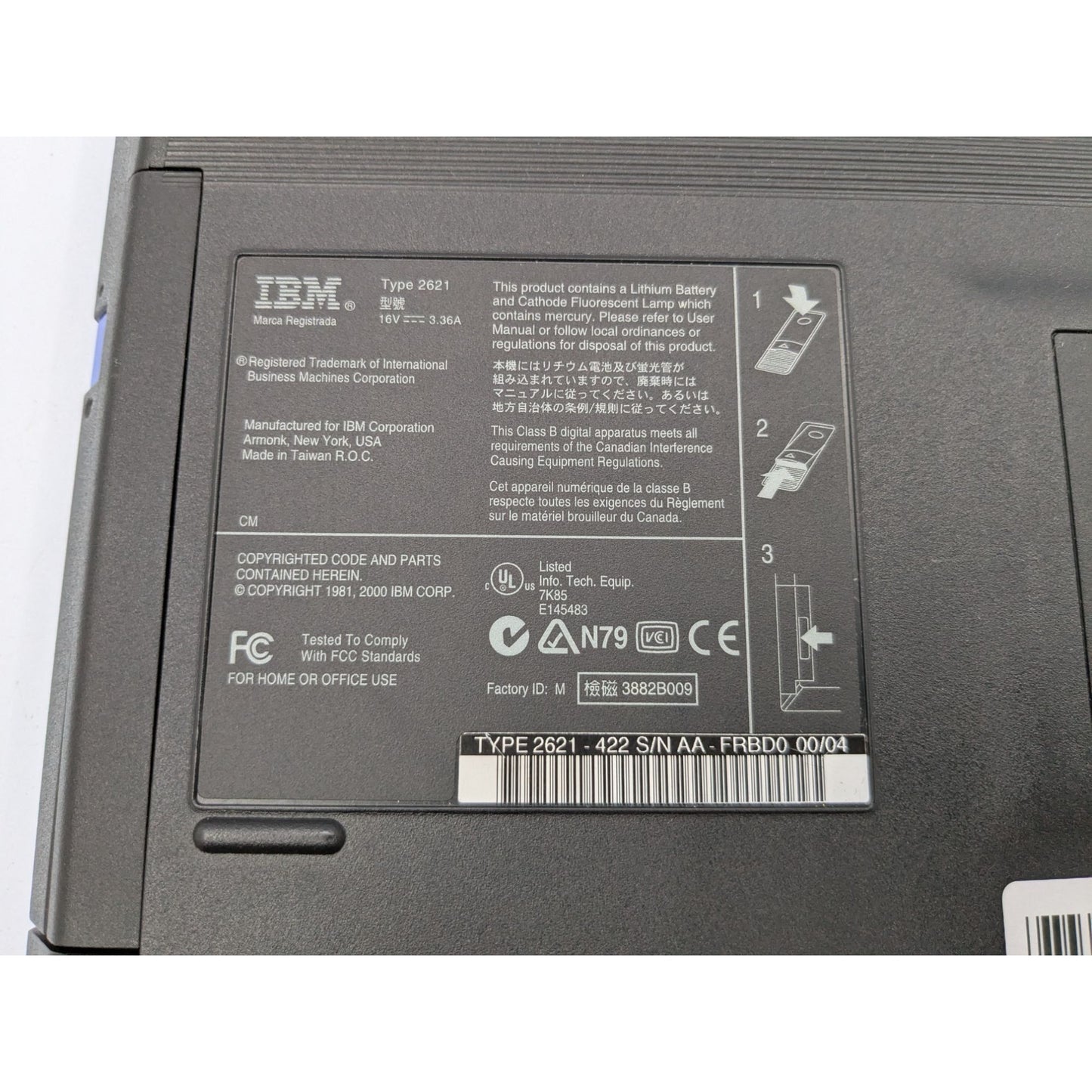 IBM ThinkPad i Series Type 2621-422 13" Display Intel Celeron 64MB RAM Laptop
