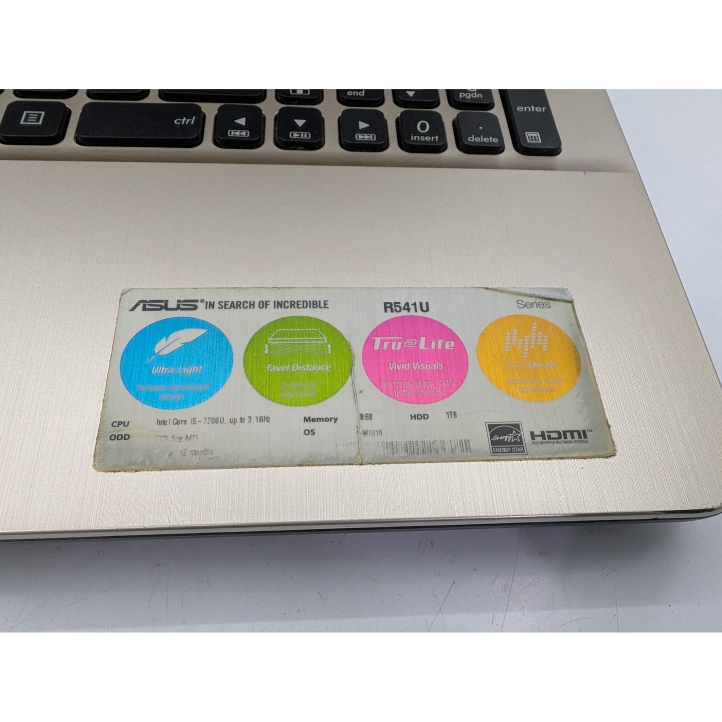 Asus R541UA-RS51 15.6" Screen Intel Core i5-7200U 2.50GHz Processor Black Laptop