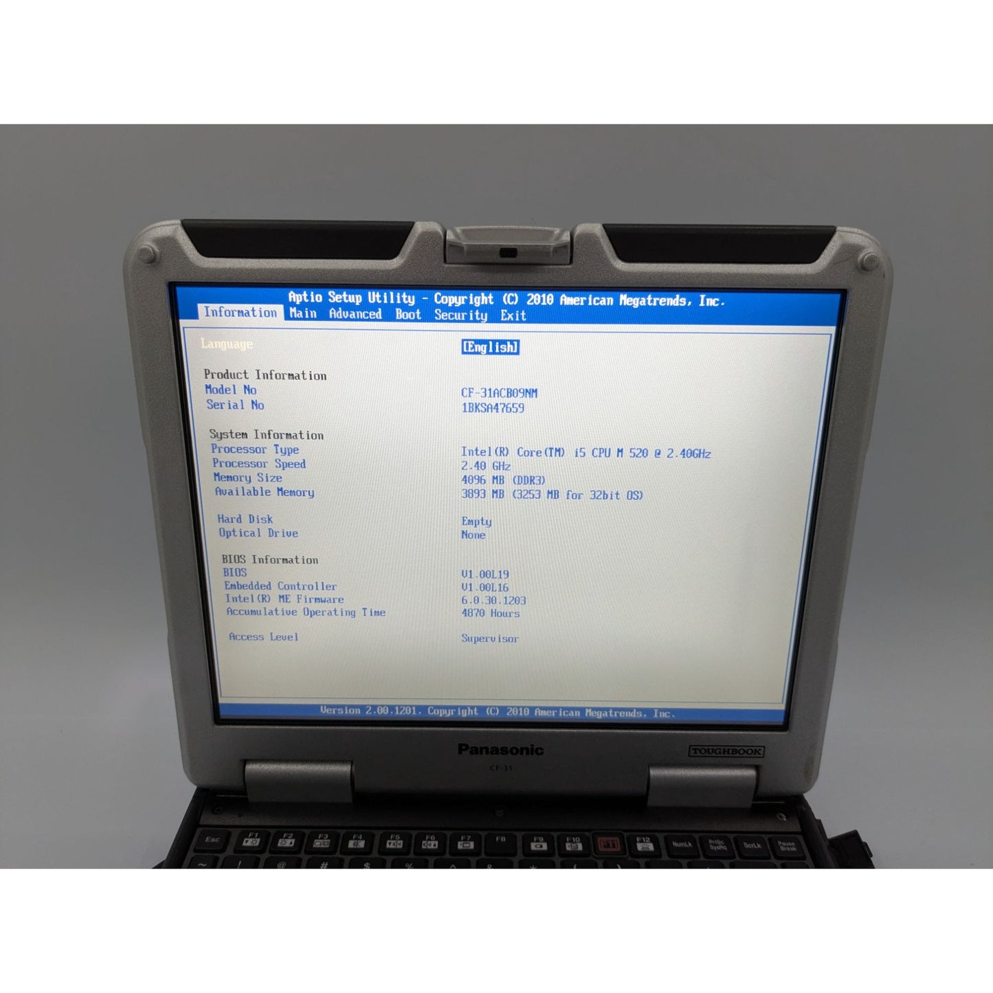 Panasonic Toughbook CF-31 13.1" Screen Intel Core i5-520M 4GB RAM 2.40GHz Laptop