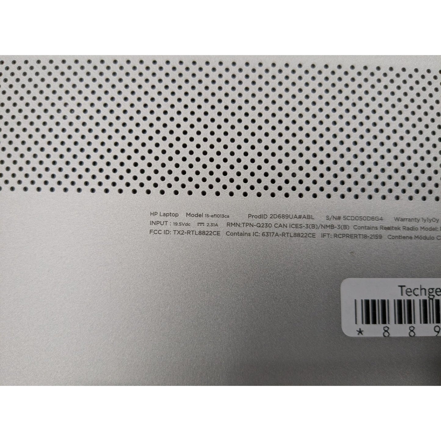 HP 15-EF013CA 15.6" Display AMD Ryzen 3 3250U 2.60 GHz Processor Silver Laptop