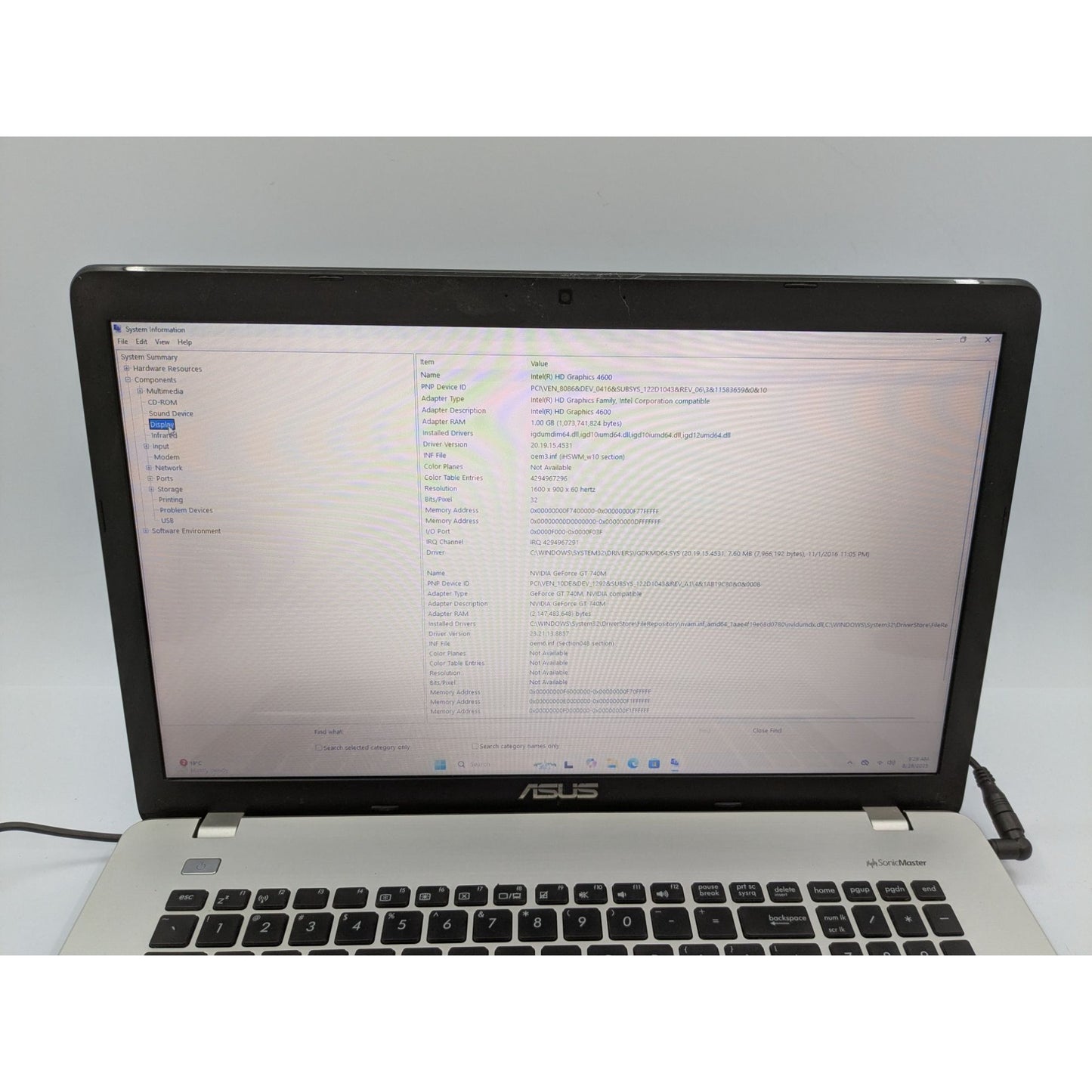 Asus X750JB-DH71-CA 17.3" Intel Core i7-4700HQ 2.40GHz 8GB RAM 240GB SSD Win 11