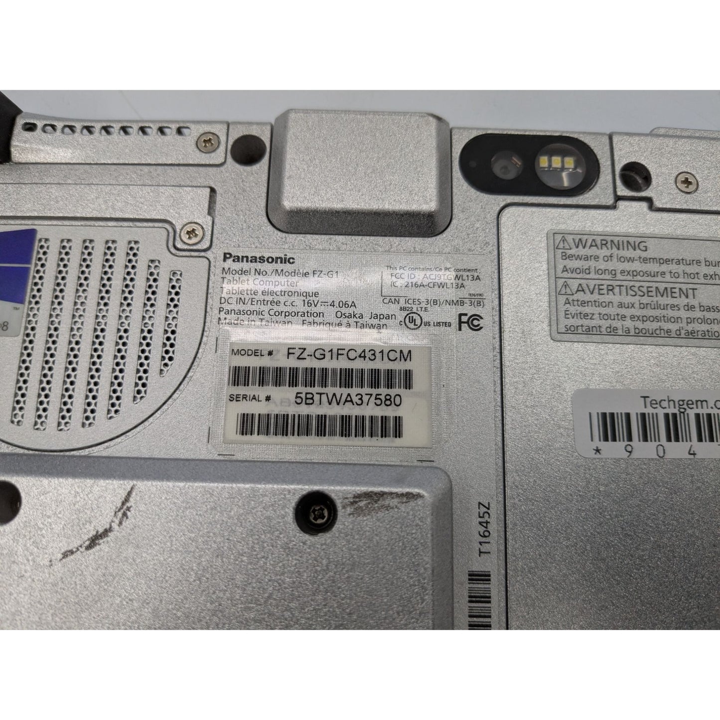 Panasonic Toughpad FZ-G1 Intel Core i5-4310U 2.00GHz 8GB 10.1" Display Screen