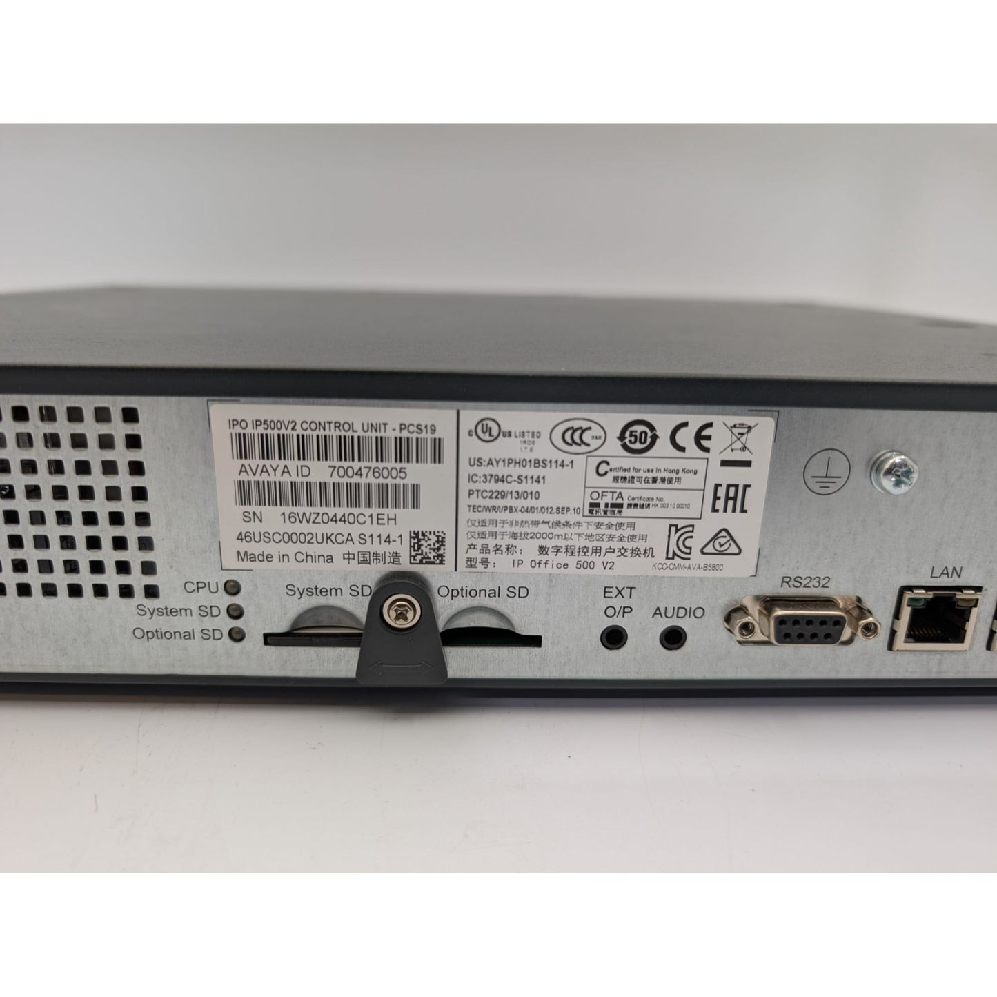 Avaya IP500 V2 Control Unit 700504031 Modular for VoIP Communication System