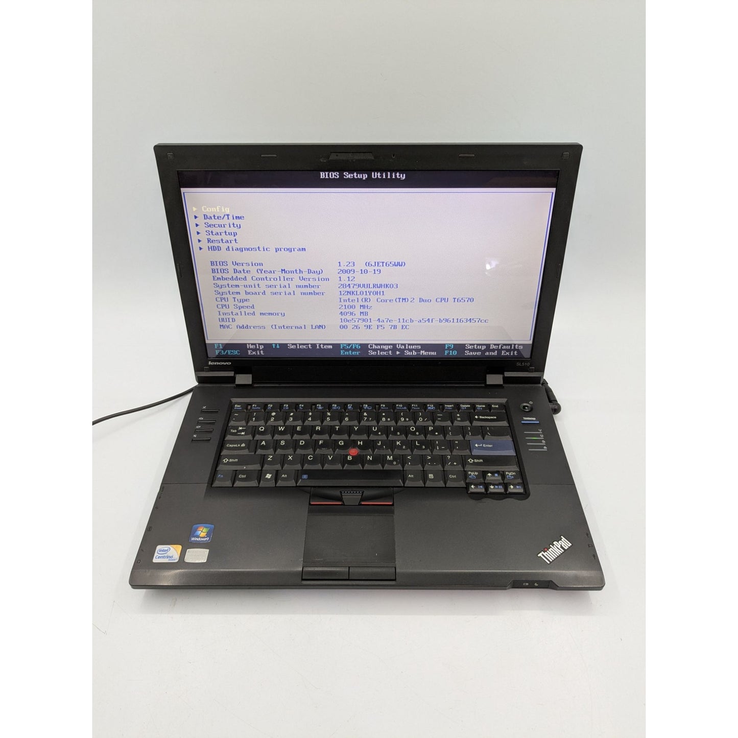 Lenovo ThinkPad SL510 15.6" Display Intel Core 2 Duo T6570 4GB RAM Black Laptop