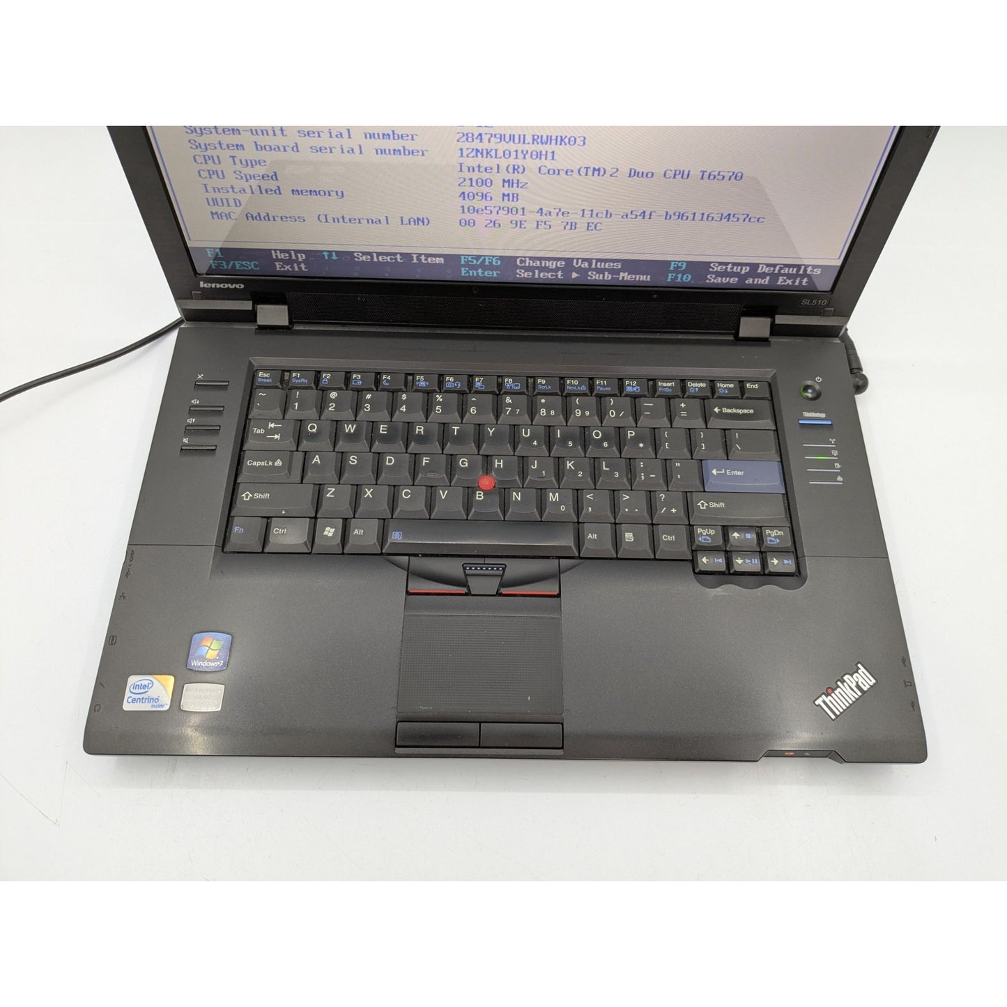 Lenovo ThinkPad SL510 15.6" Display Intel Core 2 Duo T6570 4GB RAM Black Laptop