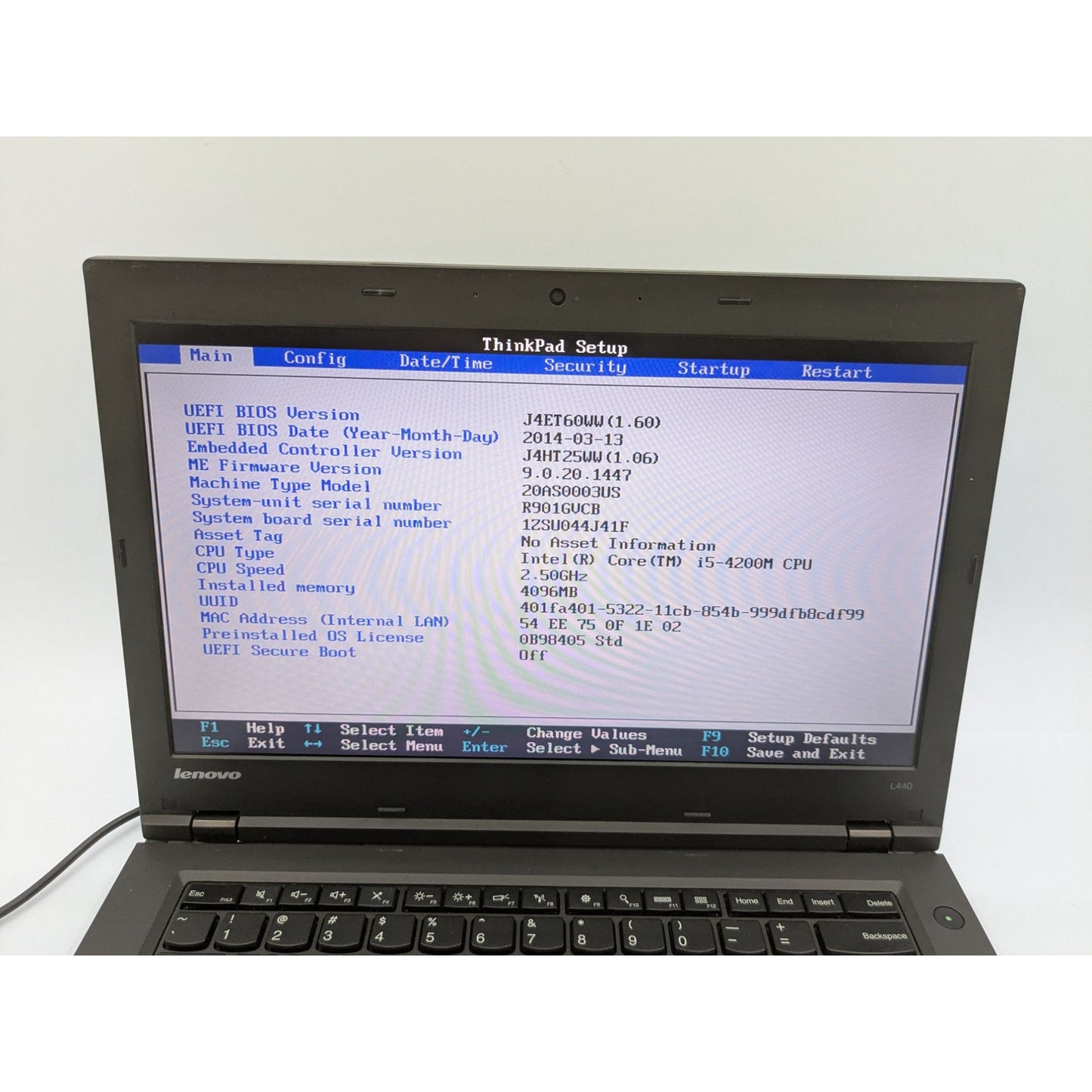 Lenovo ThinkPad L440 14" Display Intel Core i5-4200M 2.50GHz Processor 4GB RAM