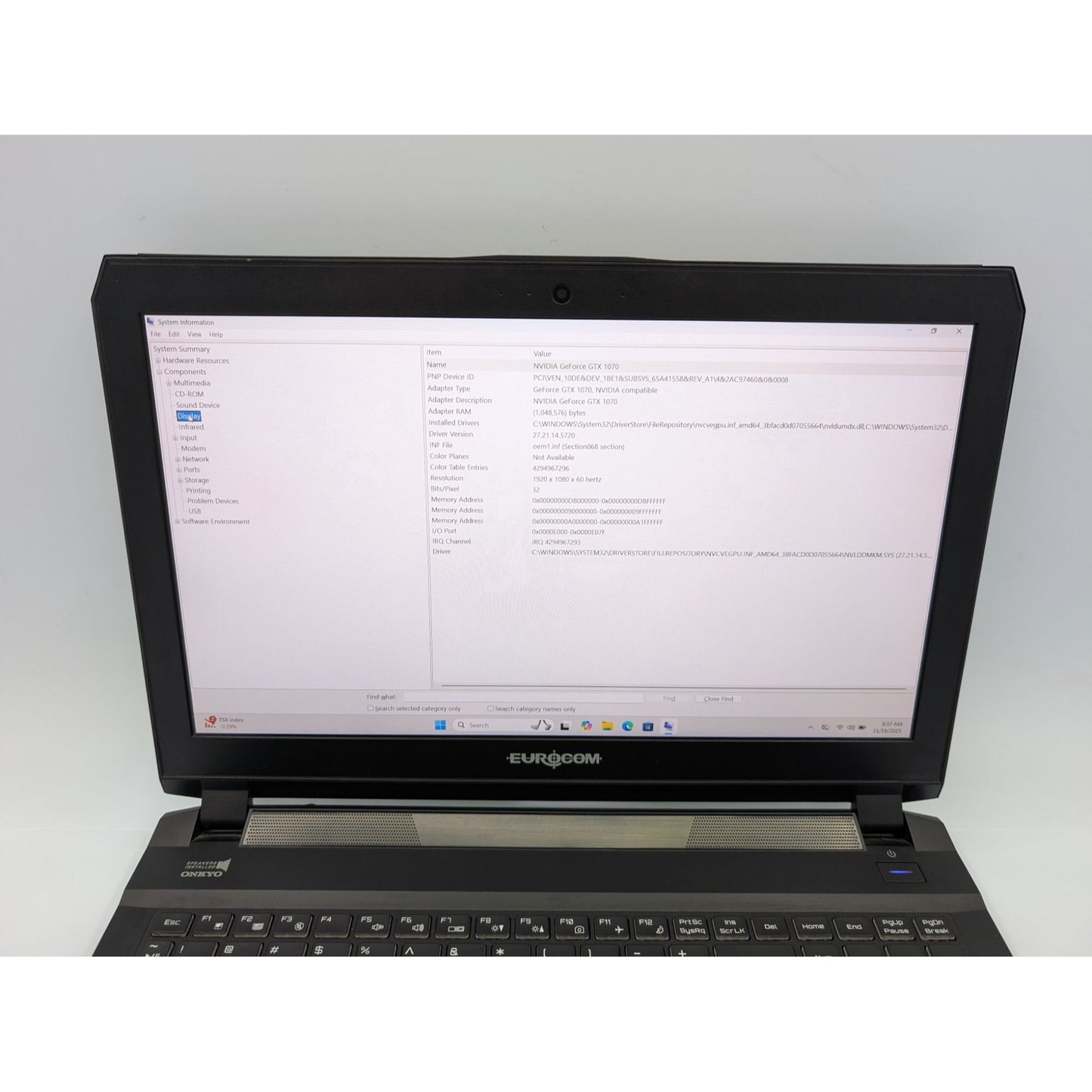 Eurocom Sky MX5 R3 15.6" Intel Core i7-7820HK 16GB RAM 128GB SSD Windows 11 Home