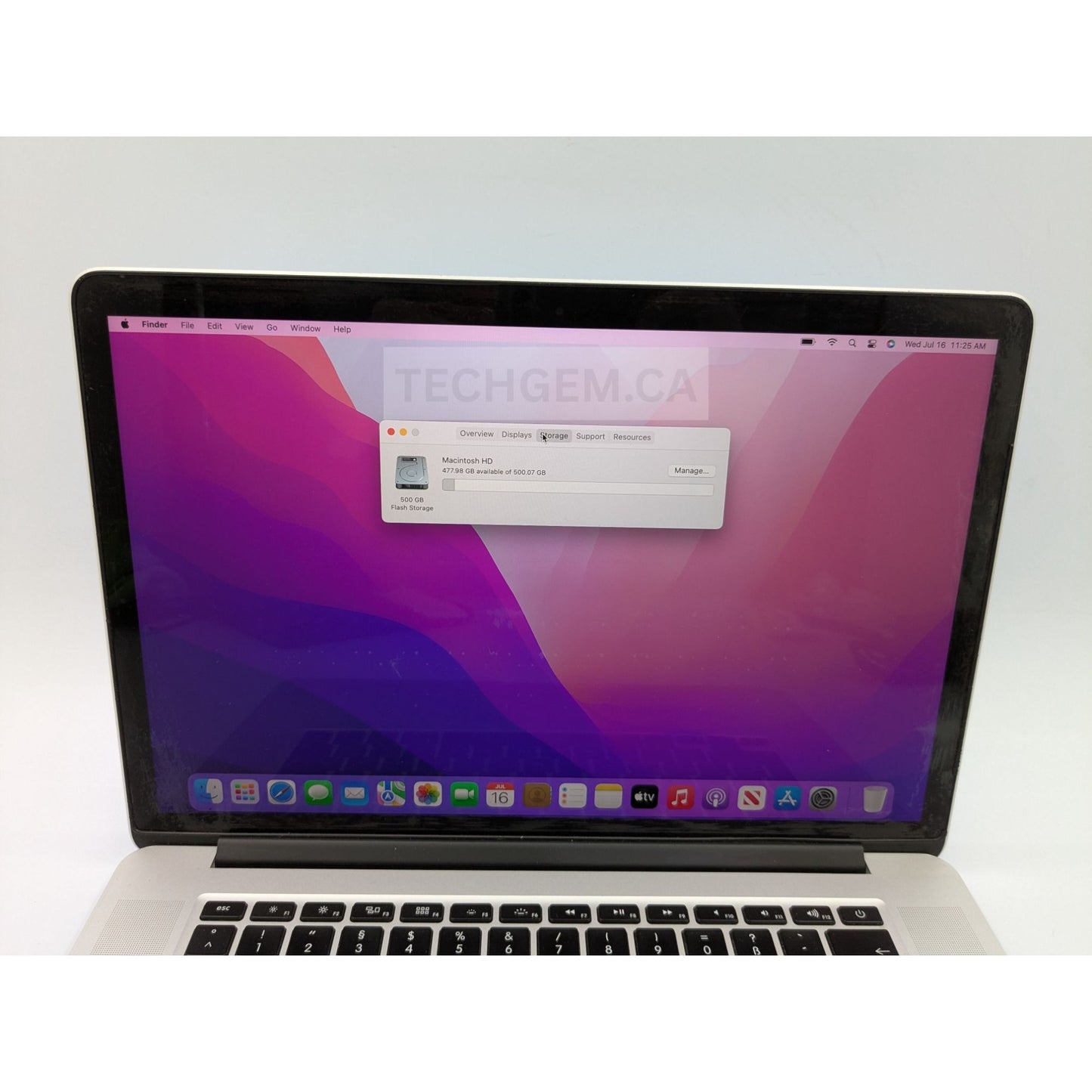 Apple MacBook Pro A1398 15" Intel i7-4770HQ 16GB RAM 512GB SSD Monterey Retina