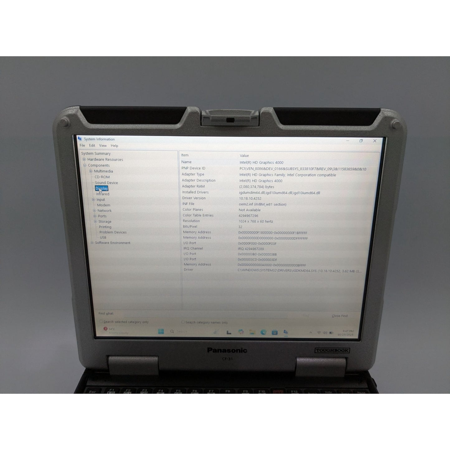 Panasonic Toughbook CF-31 13.1" Intel i5-3320M 16GB RAM 128GB SSD Windows 11 Pro