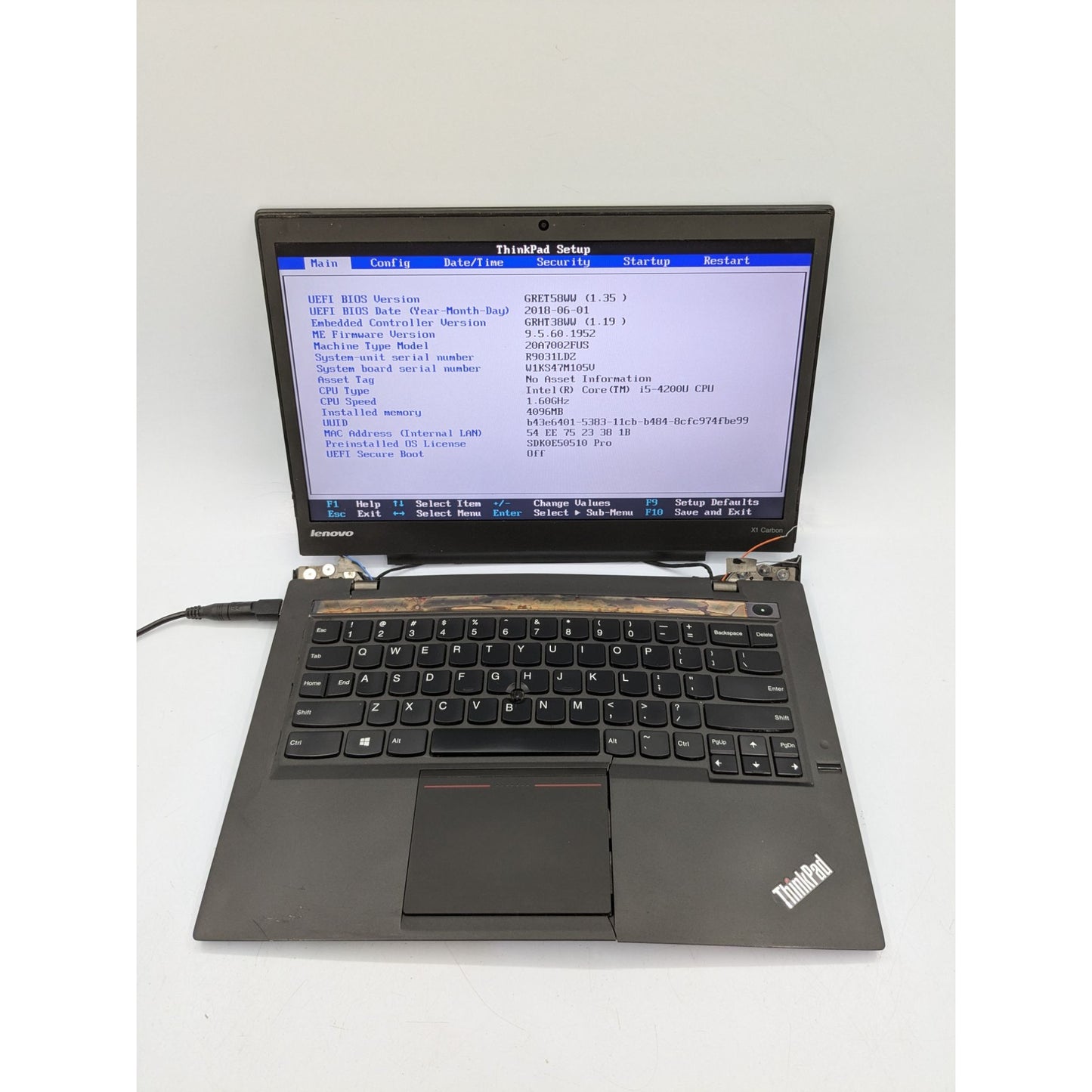 Lenovo ThinkPad X1 Carbon 2nd Gen 14" Intel Core i5-4200U 1.60GHz 4GB RAM Laptop