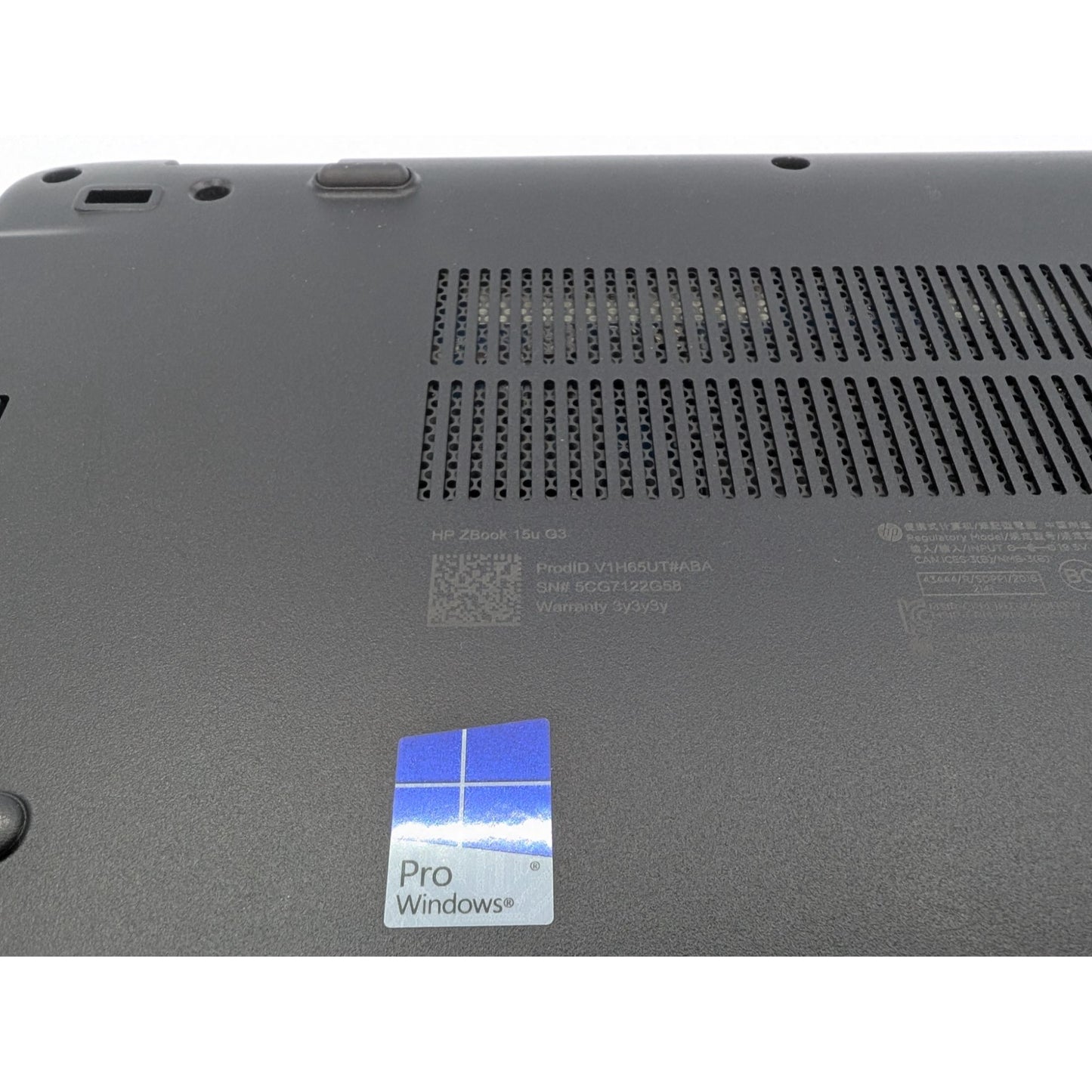 HP ZBook 15u G3 15.6" Display Intel i7-6500U 2.50 GHz Processor Black Laptop