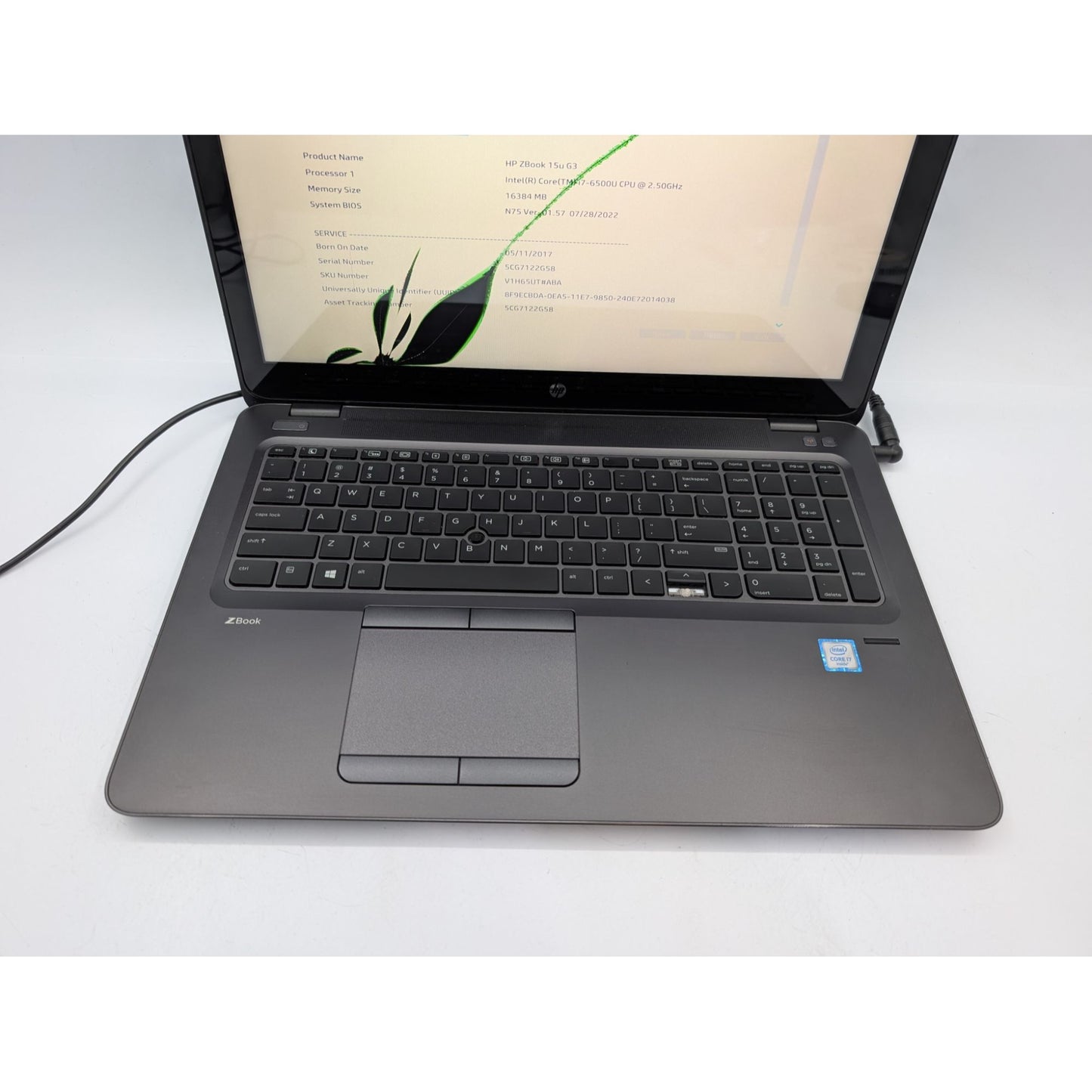 HP ZBook 15u G3 15.6" Display Intel i7-6500U 2.50 GHz Processor Black Laptop